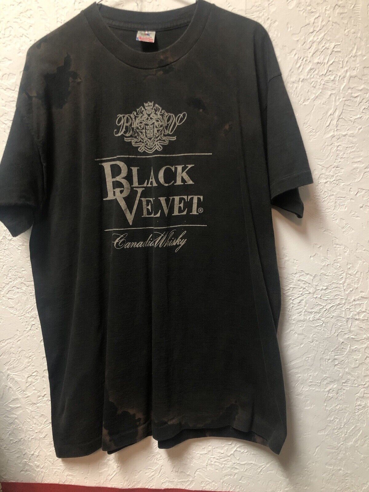 Fruit Of The Loom × Vintage Black Velvet Canadian Whiskey T Shirt Faded Sun Liquor XL Size US XL / EU 56 / 4 - 1 Thumbnail