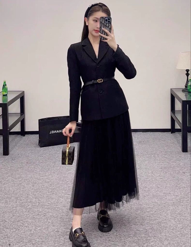 Dior Dior Black mesh casual skirt Size 24" / US 00 / IT 34 - 7 Thumbnail