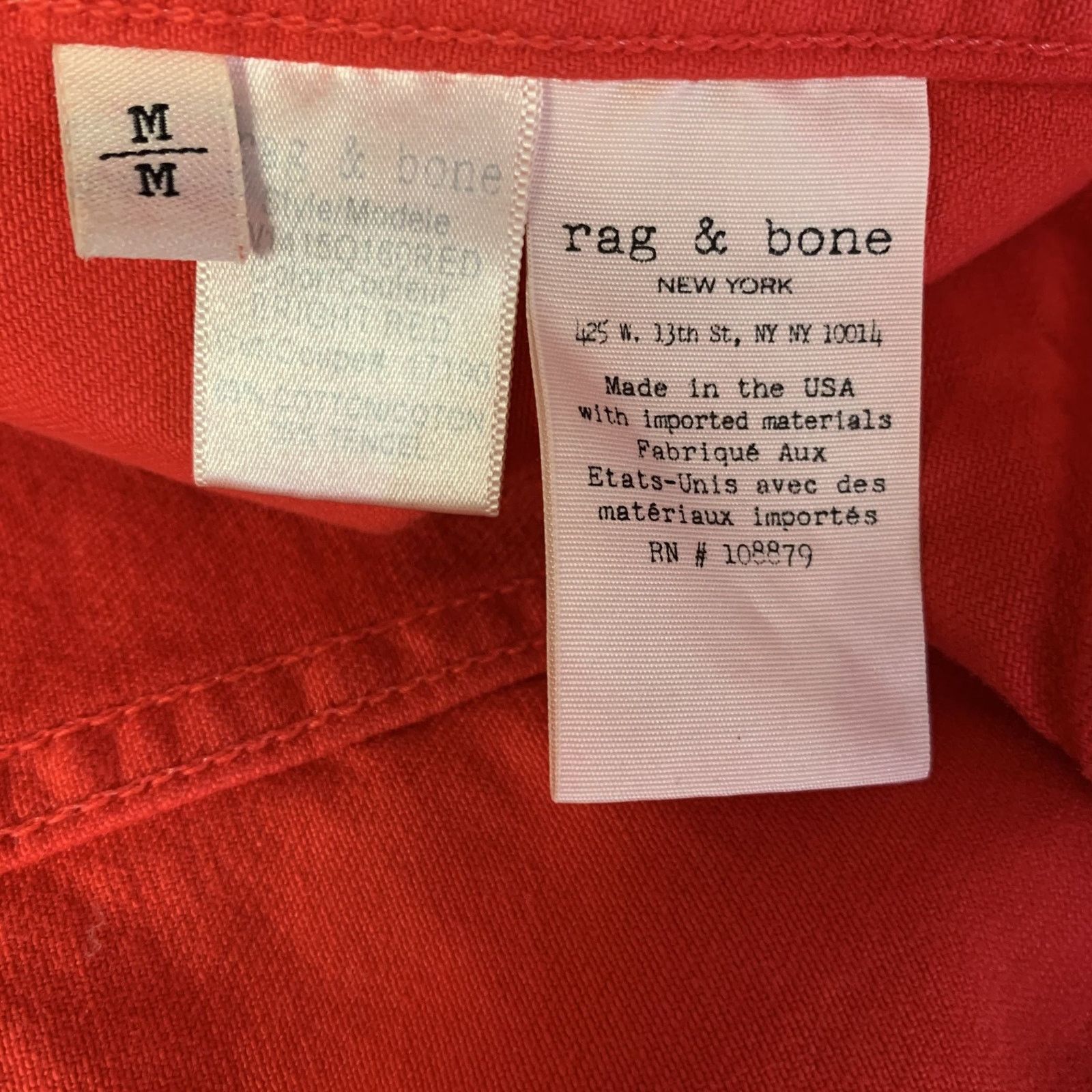 Rag & Bone RAG & BONE Size M Red Cotton Tencel Trucker Jacket Size M / US 6-8 / IT 42-44 - 5 Thumbnail