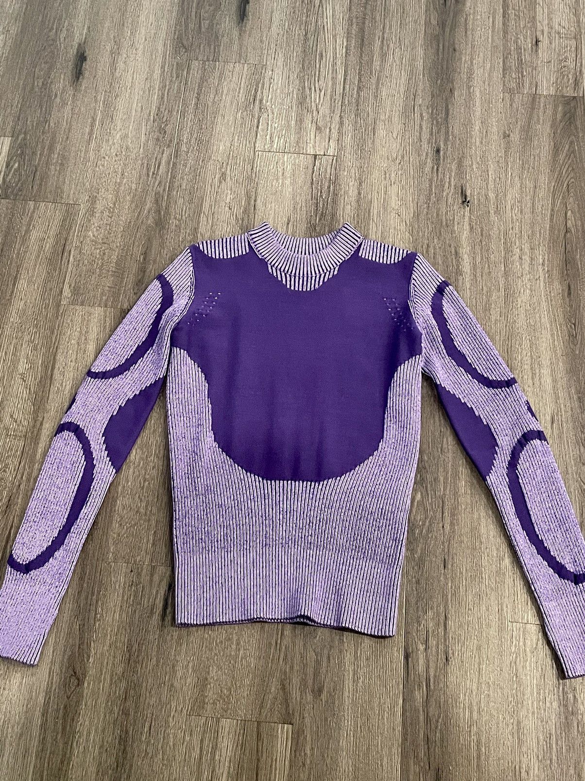 image of Charlie Constantinou Purple Plated Turtleneck, Men's (Size Small)