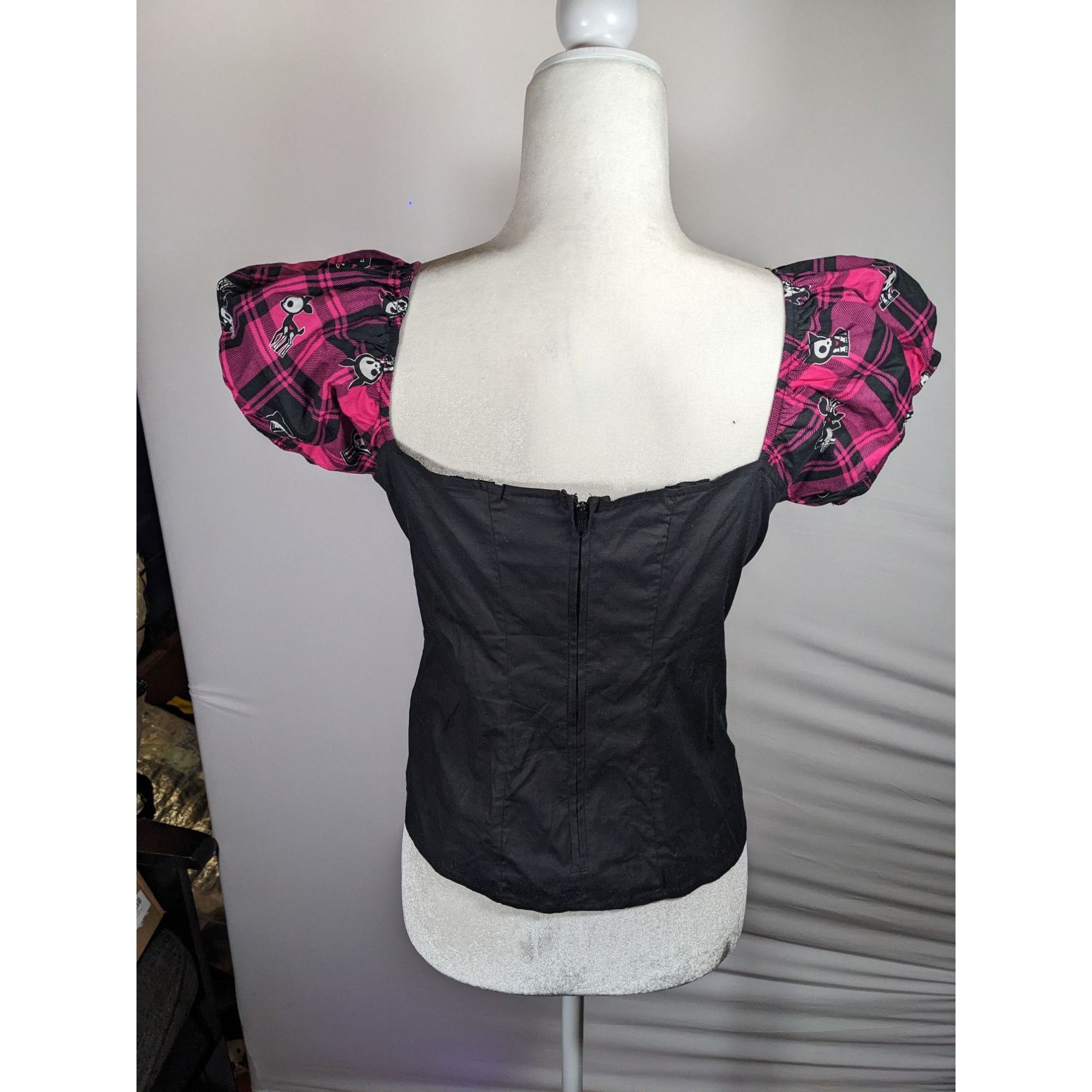 Other Skelanimals Gothic Laced Front Puff Sleeve Black And Magenta Size M / US 6-8 / IT 42-44 - 6 Thumbnail