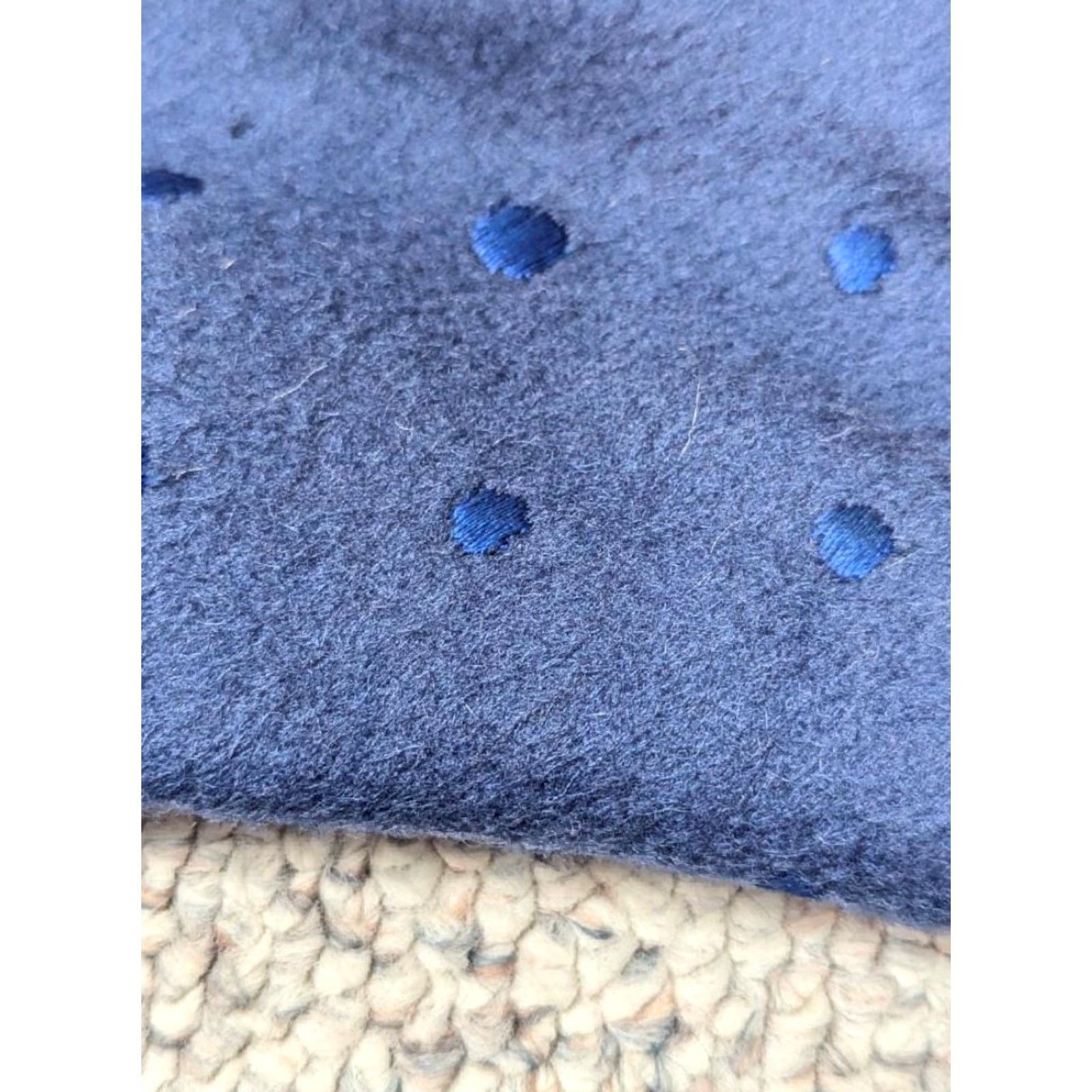 Vintage VINTAGE POLKA DOT MOHAIR BLUE WOOL SHAWL COAT Overcoat WOMEN M Size ONE SIZE - 4 Thumbnail