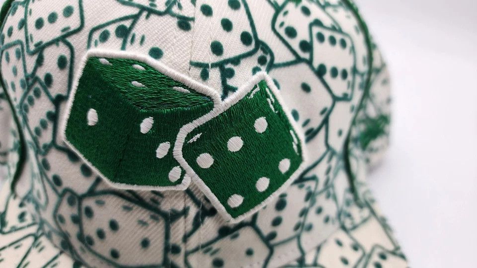 New Era New Era Hat Cap Fitted Mens 7 Green and White Dice Size ONE SIZE - 3 Thumbnail