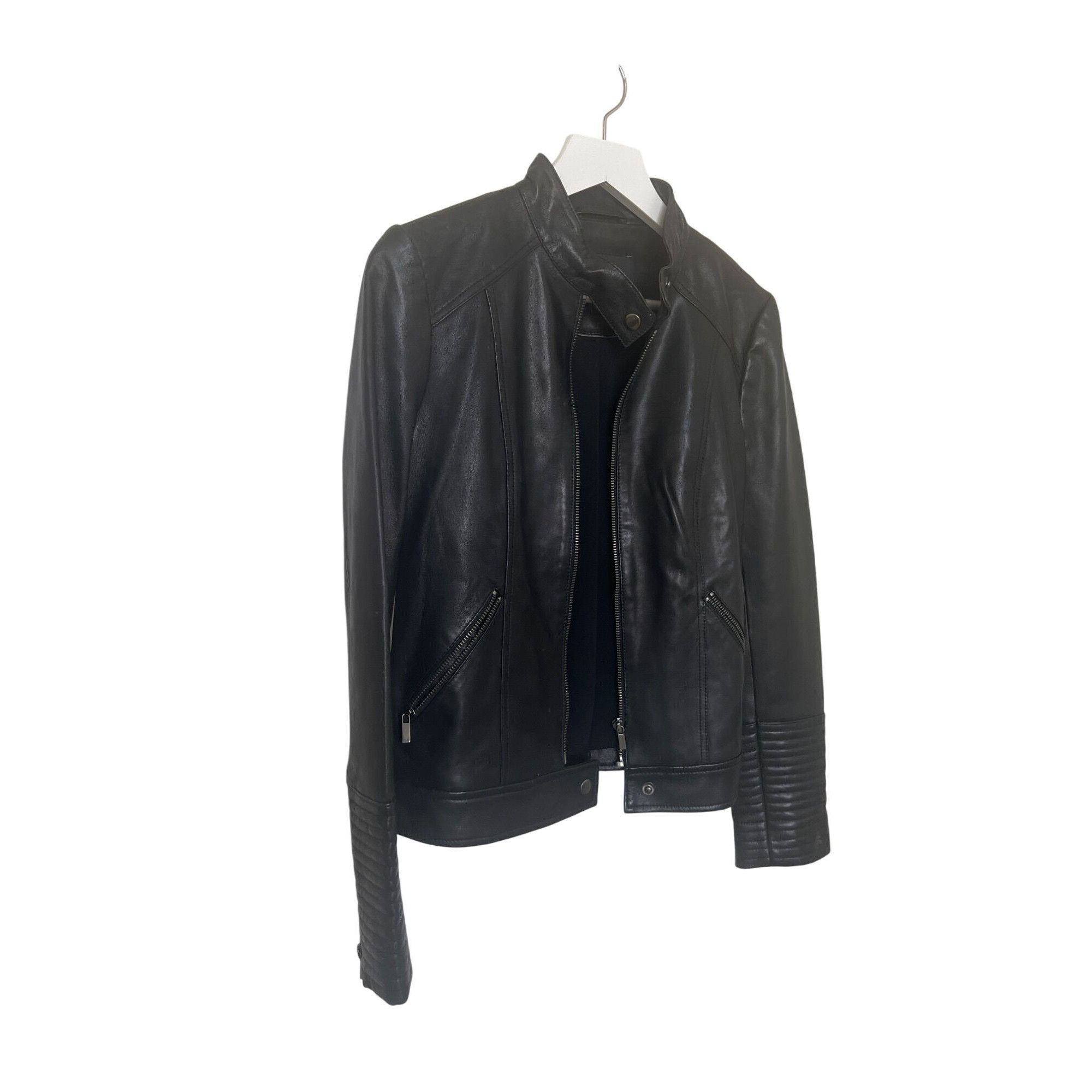 Neiman Marcus Neiman Marcus Black Leather Moto Jacket Size XS / US 0-2 / IT 36-38 - 11 Thumbnail
