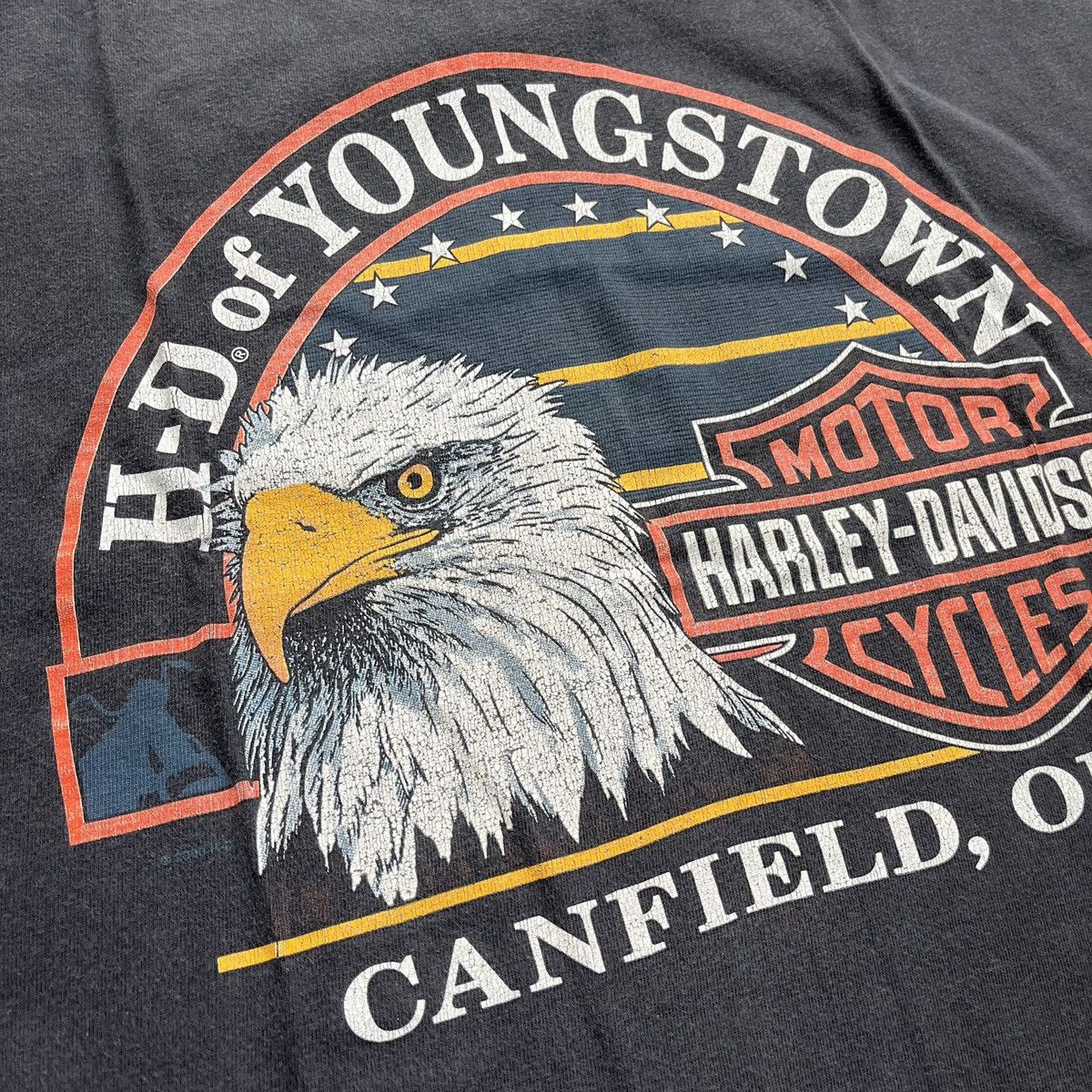 Harley Davidson × Vintage Harley Davidson 2000 washed flame fire vintage tshirt Size US M / EU 48-50 / 2 - 7 Thumbnail