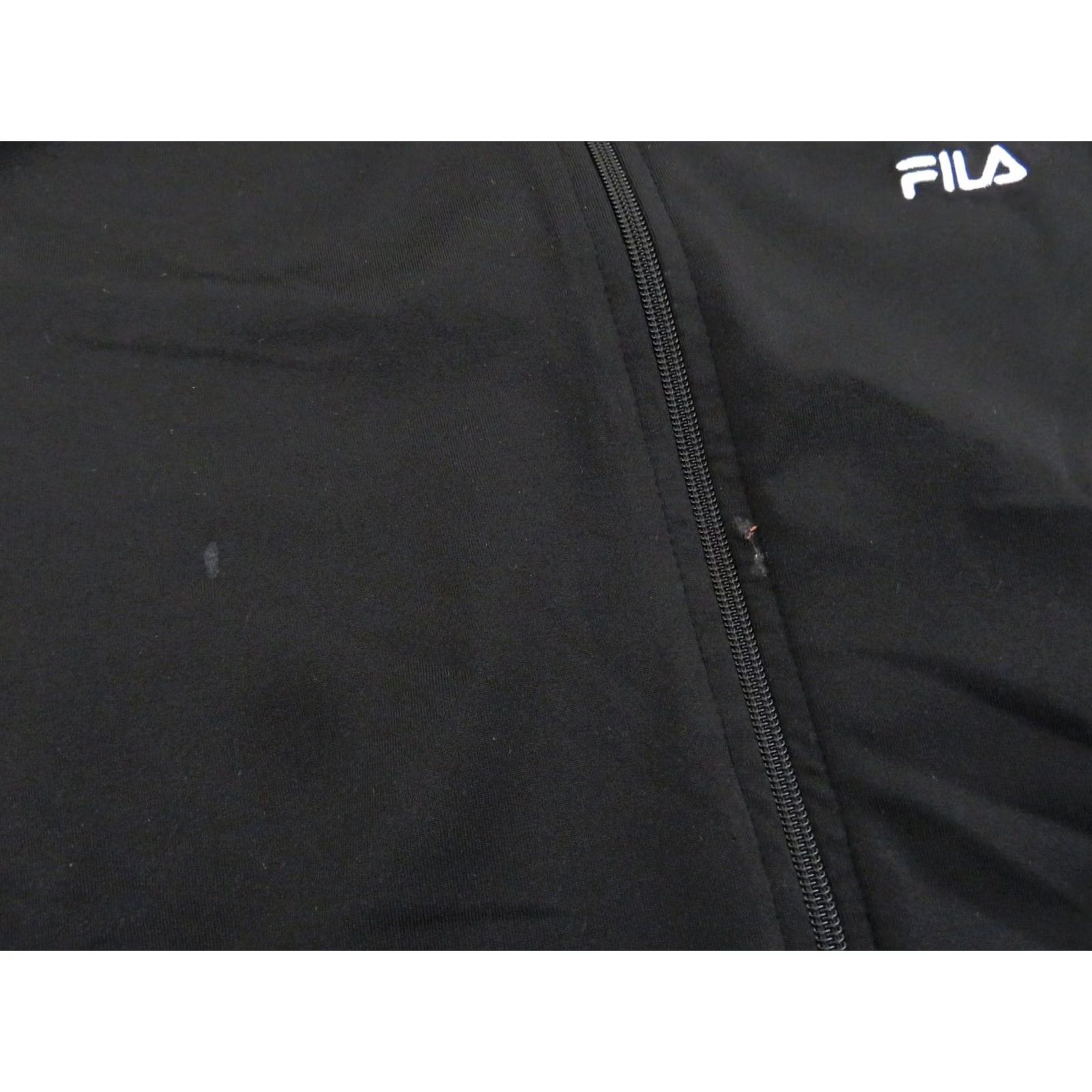 Fila Womens Black FILA Jacket Windbreaker Full Zip Logo Size L Weather Resistant Athletic Casual Travel Sports Hoodie? Size L / US 10 / IT 46 - 3 Thumbnail