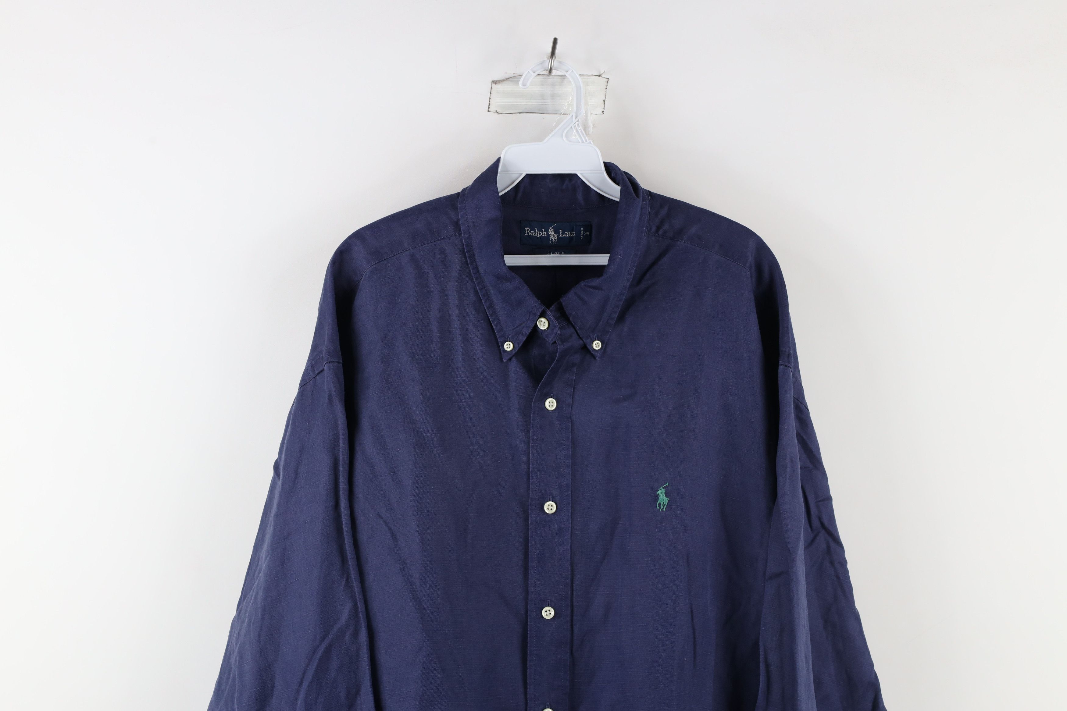 Ralph Lauren × Vintage Vintage 90s Ralph Lauren Linen Collared Button Down Shirt Size US XXL / EU 58 / 5 - 2 Thumbnail