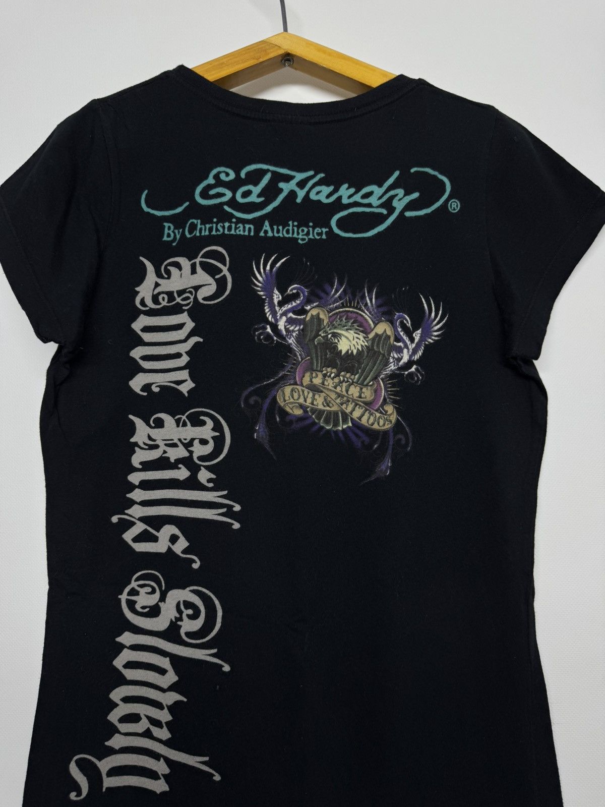 Ed Hardy RARE ED HARDY DOUBLE LOGO T-SHIRT Size M / US 6-8 / IT 42-44 - 4 Thumbnail