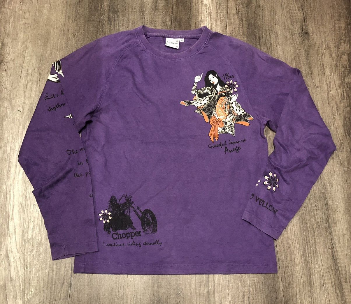 If Six Was Nine × Japanese Brand VINTAGE PEAK'D YELLOW CHOPPER BIG LOGO LONG SLEEVE Size US M / EU 48-50 / 2 - 3 Thumbnail