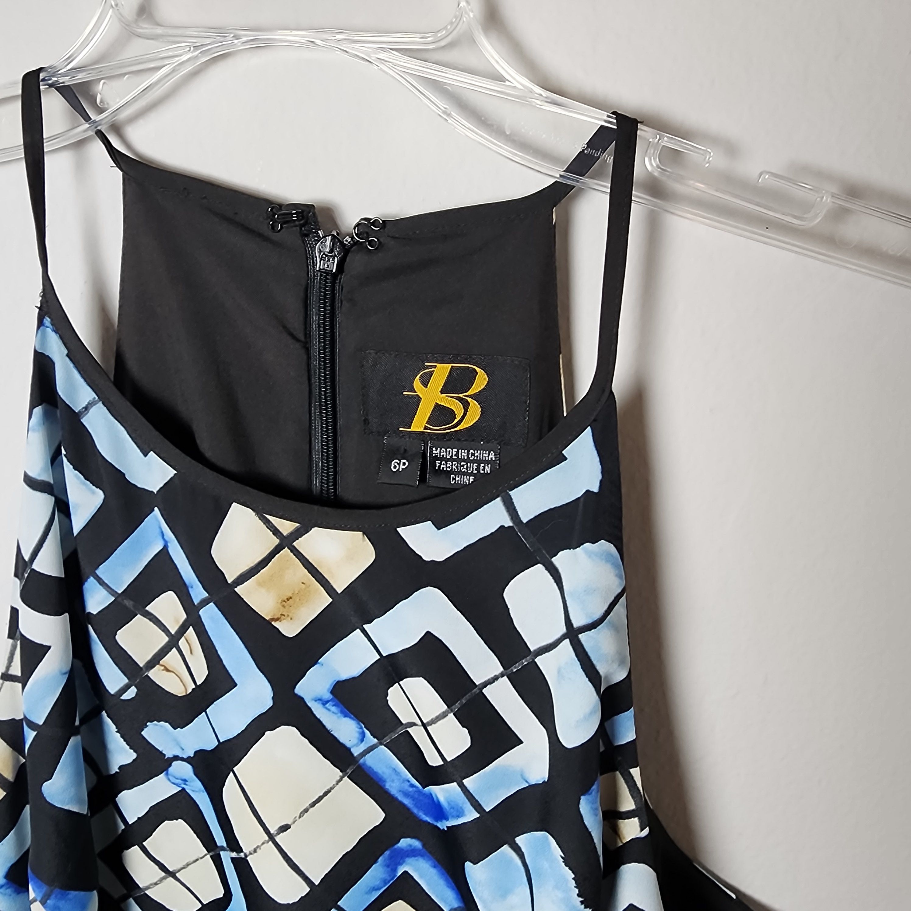 Sachin & Babi Halter Maxi Fit & Flare Black Tan Blue Evening Dress Size M / US 6-8 / IT 42-44 - 2 Thumbnail