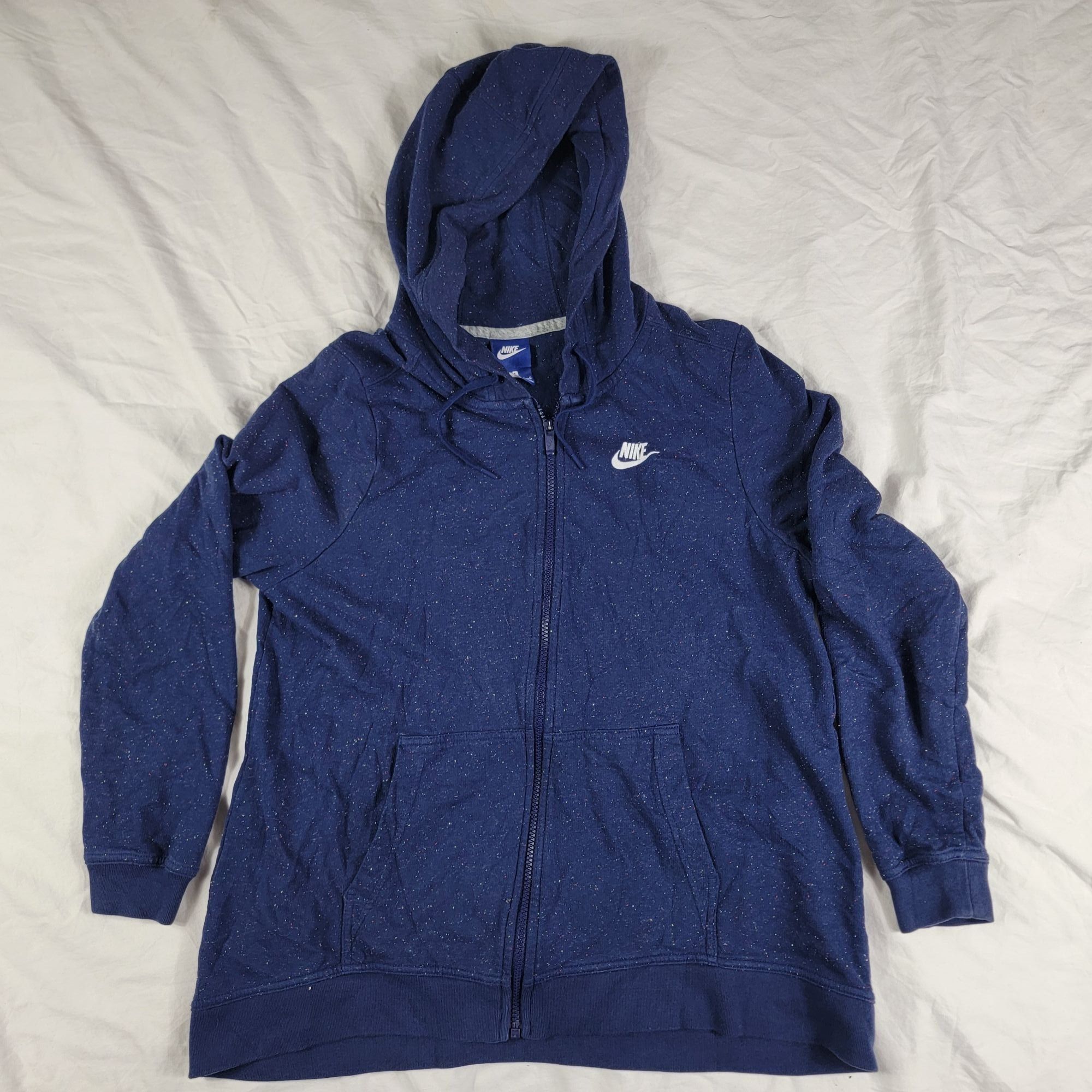 Nike Nike Adults Large Blue Speckled Full Zip Hoodie Sweater Casu Size US L / EU 52-54 / 3 - 1 Thumbnail