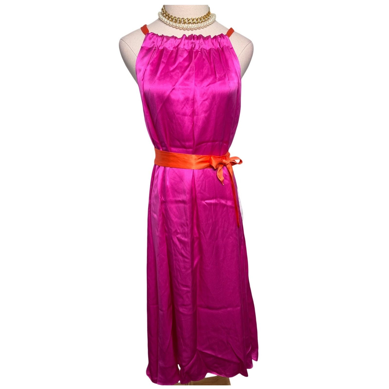 Cynthia Rowley Cynthia Rowley Salerno Silk Halter Dress pink orange size S Size S / US 4 / IT 40 - 7 Thumbnail