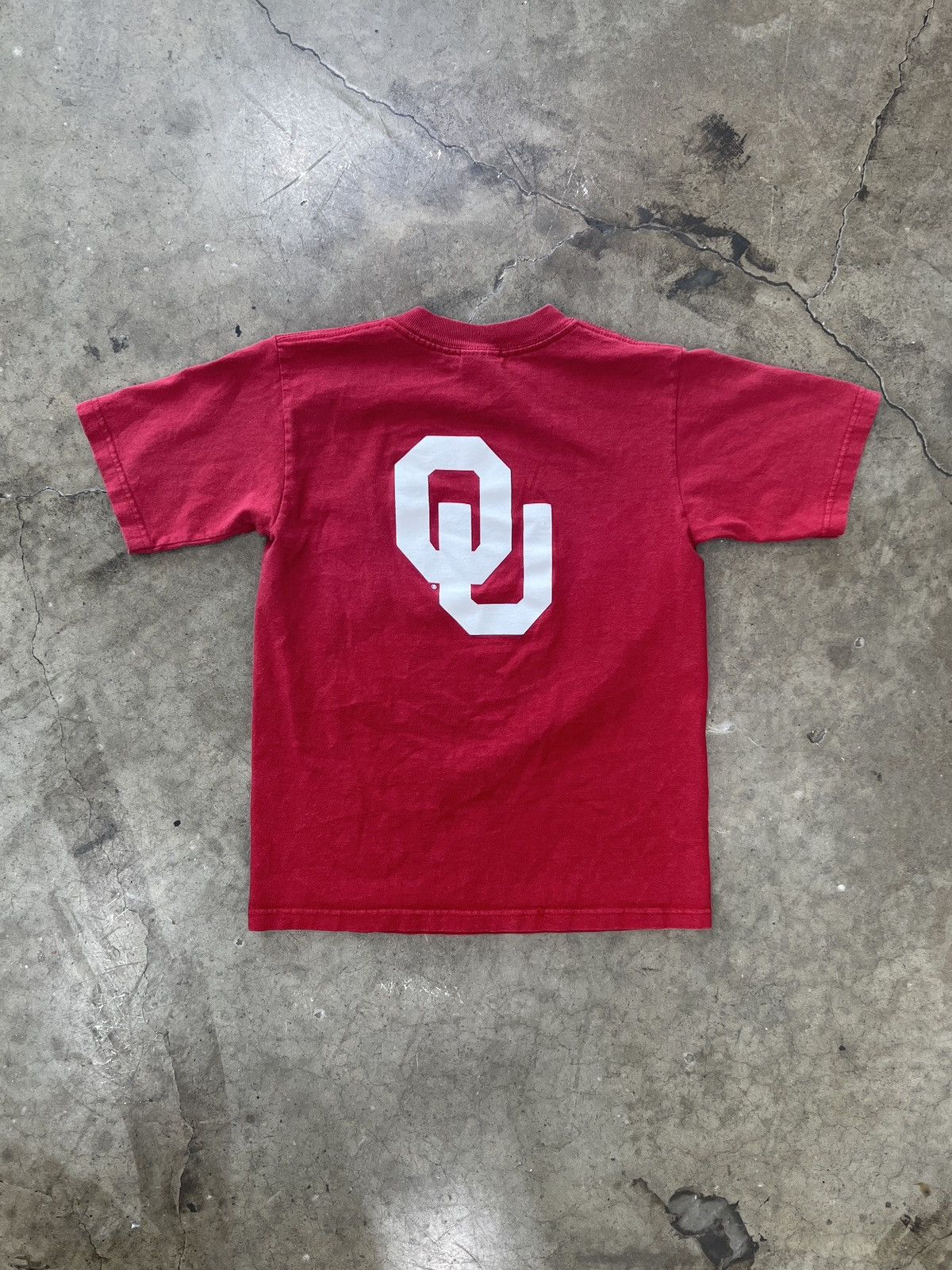 NCAA Vintage Oklahoma University Anvil Tee Youth Medium Size US XXS / EU 40 - 5 Thumbnail