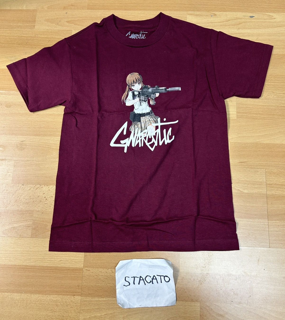 Gnarcotic × Japanese Brand Gnarcotic Anime Tee Maroon Size US S / EU 44-46 / 1 - 1 Thumbnail