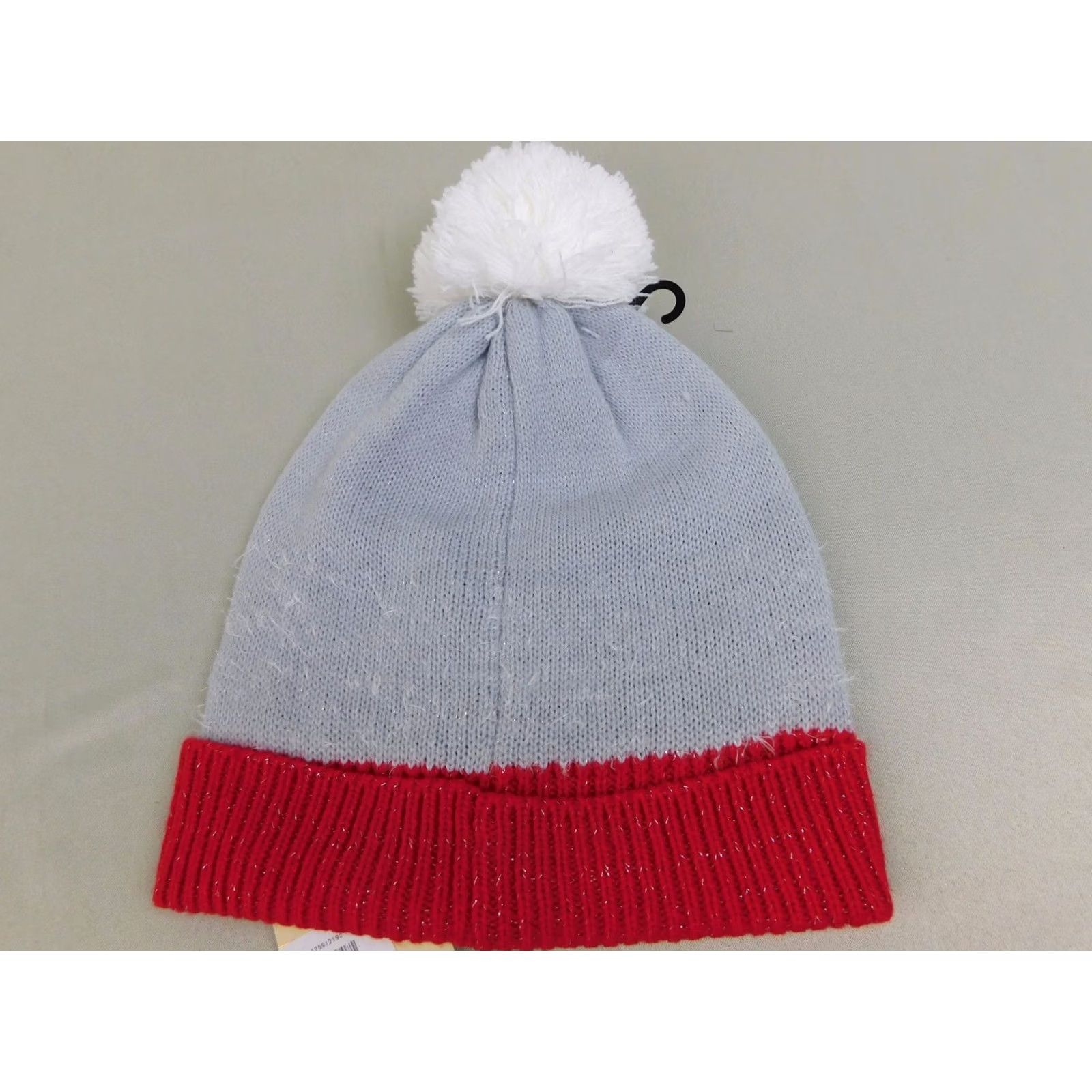 Vintage Collection XIIX Beanie Knit Christmas Hat Adults Womens One Size Gray Red Metallic Penguin Collection XIIX Holiday Winter Beanie Womens Size ONE SIZE - 4 Thumbnail