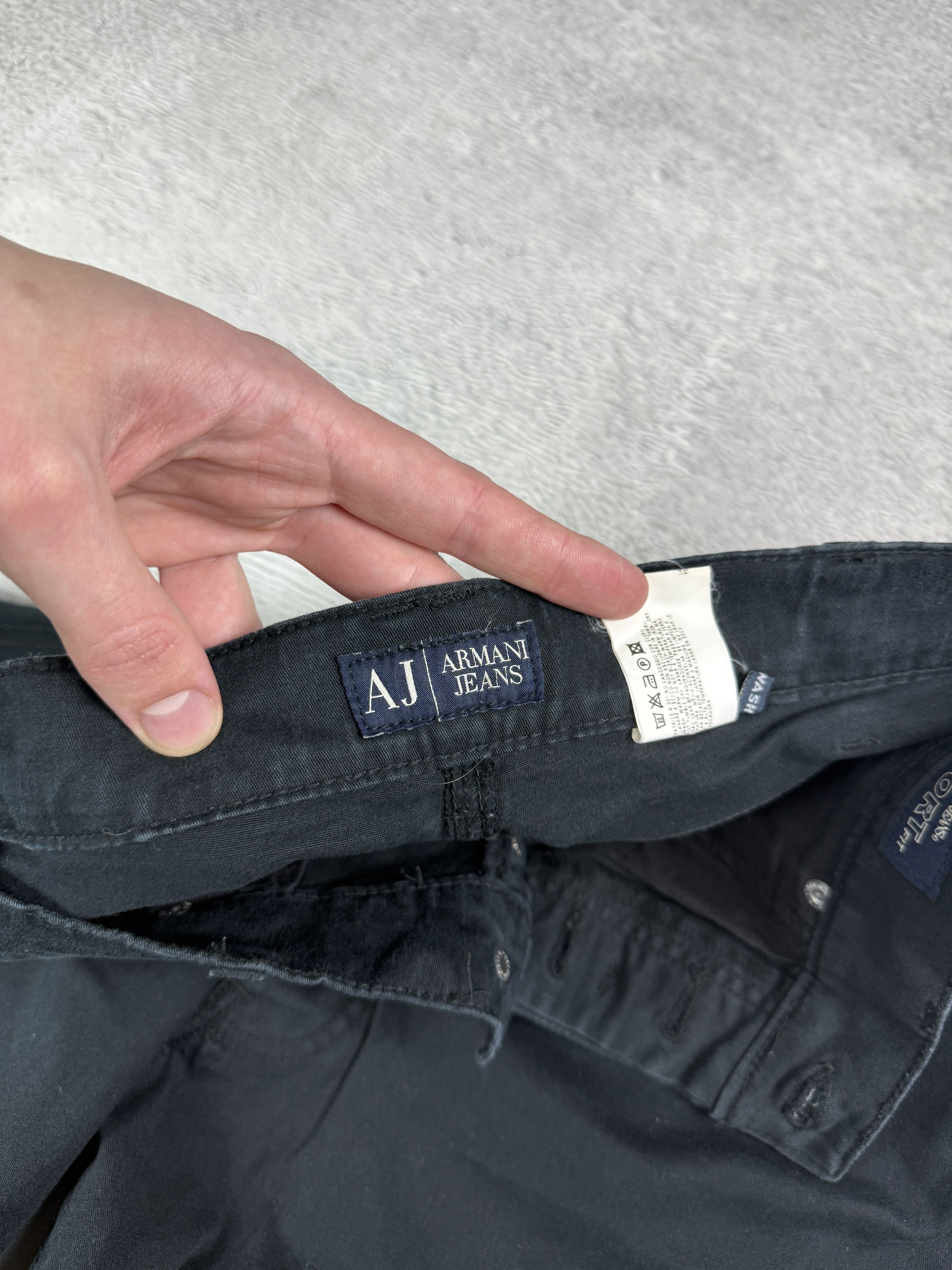 Armani Armani Jeans J14 Comfort Fit Pants Black Straight Leg Size US 33 - 7 Thumbnail