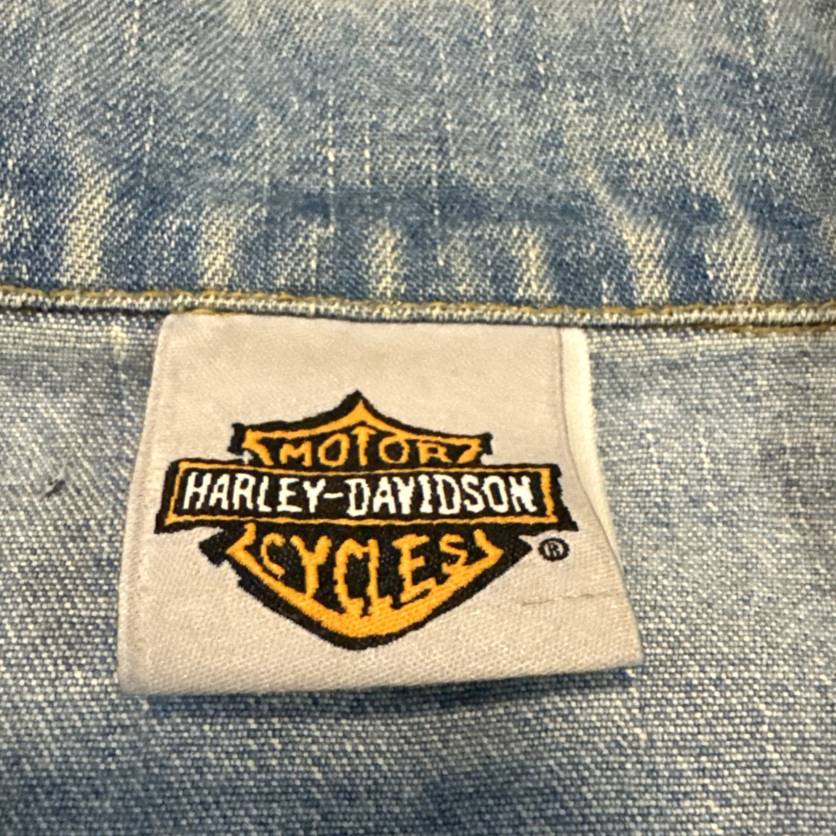 Denime VINTAGE Harley Davidson Motorcycles Women’s Denim Biker Vest Small XS-? Size 28" / US 6 / IT 42 - 7 Thumbnail