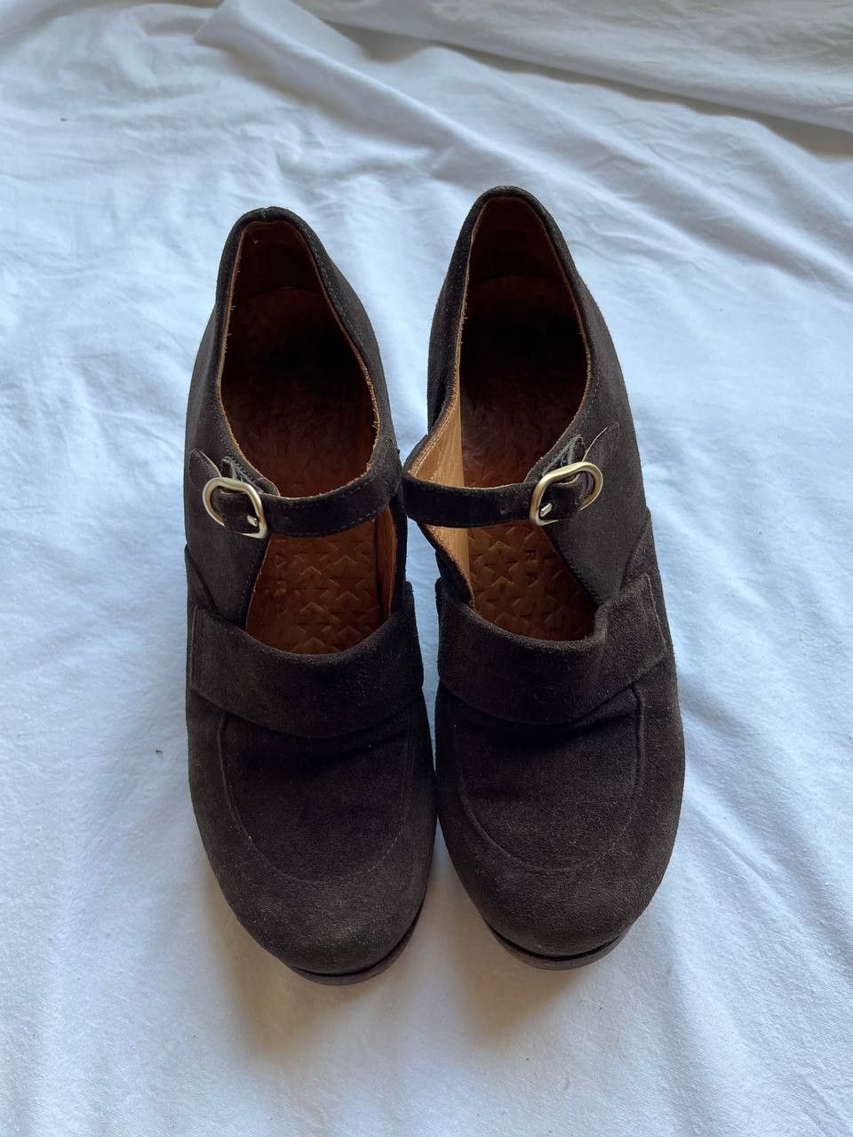 Designer Chie Mihara vintage brown suede Mary Jane heels Size US 6 / IT 36 - 2 Thumbnail