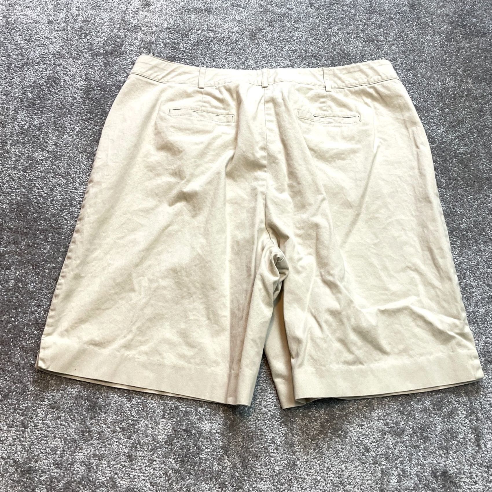 Vintage Kim Rogers Sweatshorts Womens 18 Beige Stretch Button Cotton Solid Soft 10" Inseam Insm Plus Size Size 25" / US 0 / IT 36 - 2 Thumbnail