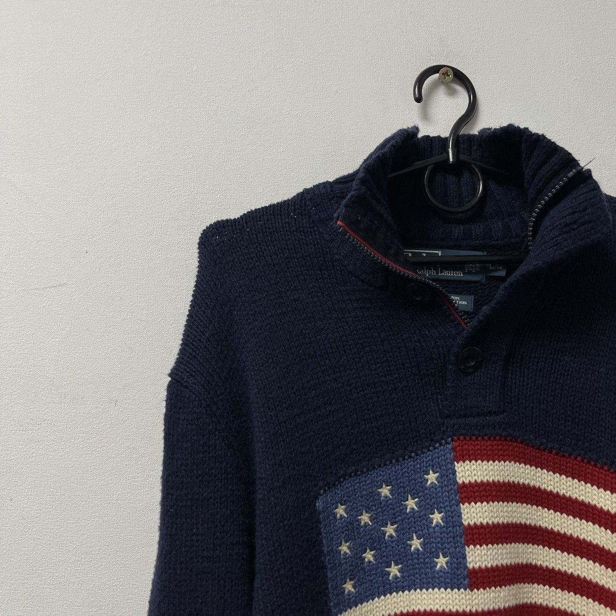 Polo Ralph Lauren Vintage Polo Ralph Lauren USA Flag 1/4 Zip Sweater Size US L / EU 52-54 / 3 - 3 Thumbnail