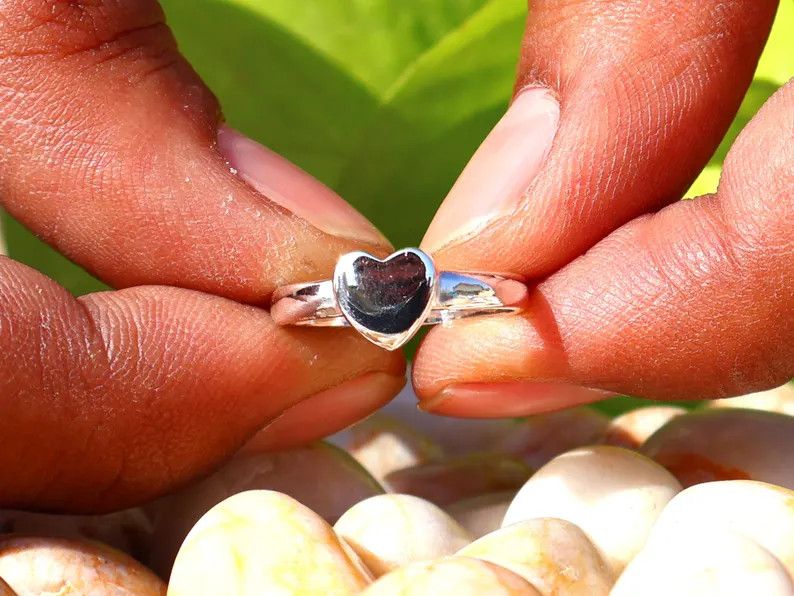 Handmade Handmade Heart Ring, 925 Silver Promise Ring, Women Jewelry Size ONE SIZE - 5 Thumbnail
