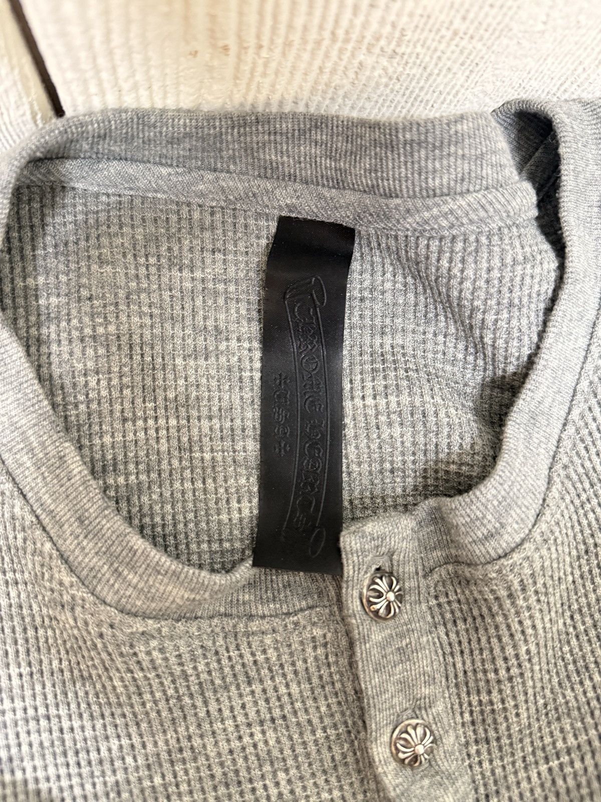 Chrome Hearts Chrome Hearts wool thermal henley gray with silver buttons Size US L / EU 52-54 / 3 - 5 Thumbnail