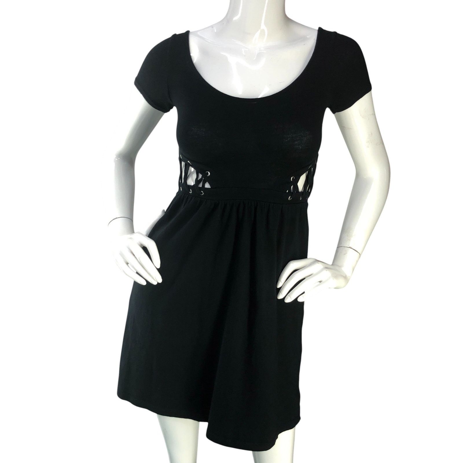 Asos Asos Size 00P Dress Cutout Side Lace Detail Backless Black Size XXS / US 00 / IT 34 - 12 Thumbnail
