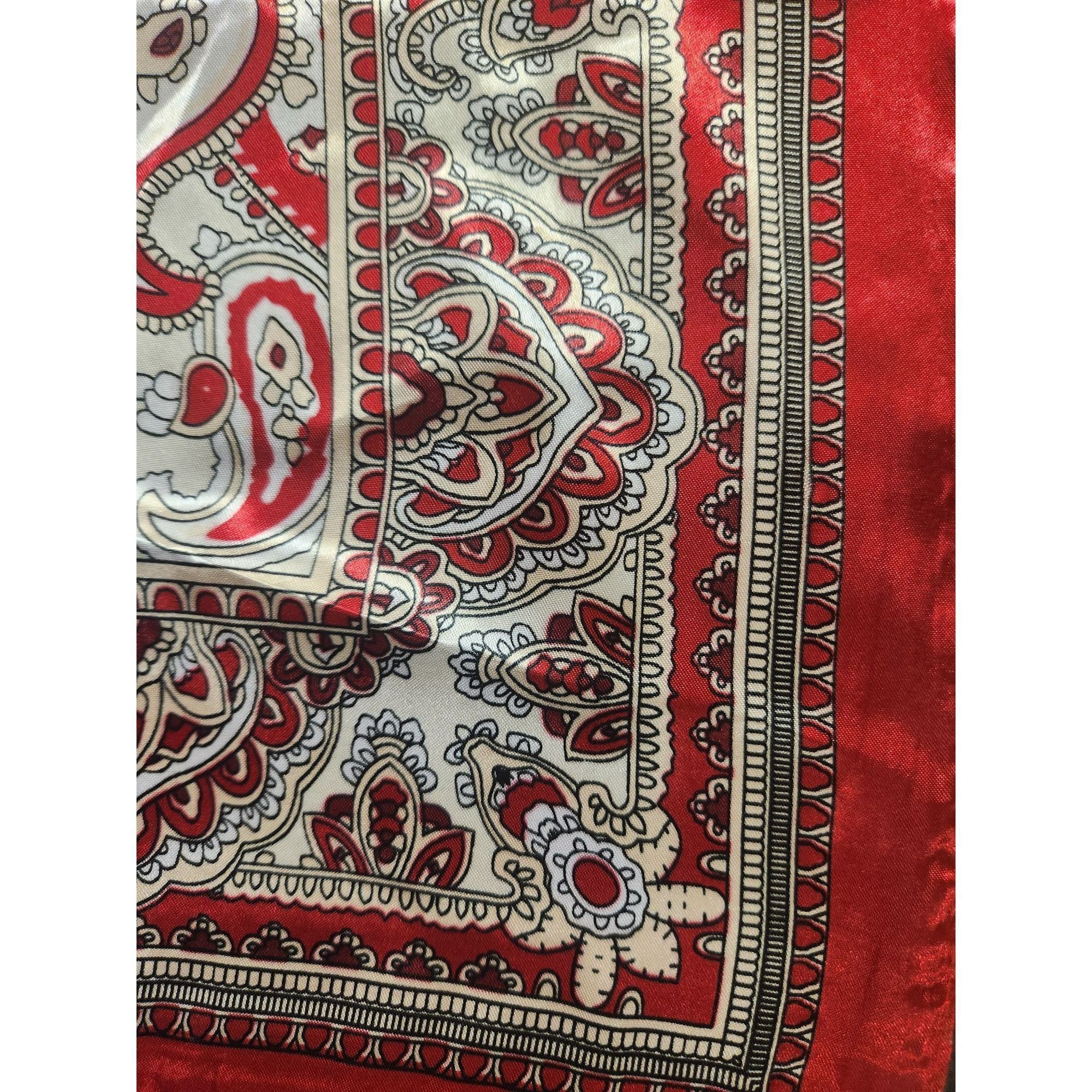 Other Red & Cream Paisley Square Scarf 100% Polyester 34"x34" Silk Size ONE SIZE - 9 Thumbnail
