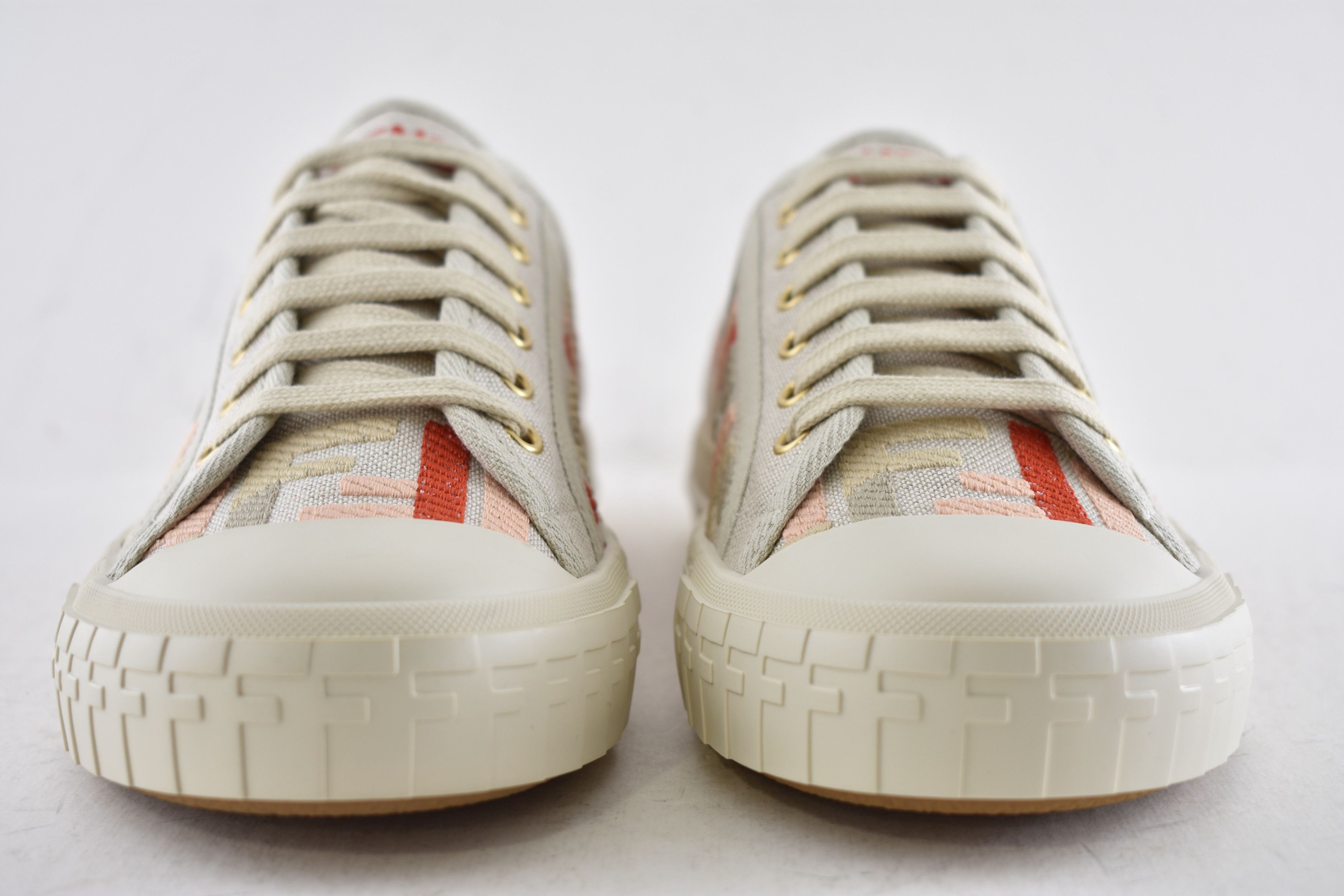 Fendi Fendi Domino Red Monogram FF Logo Low Top Sneaker 38 Size US 8 / IT 38 - 16 Thumbnail