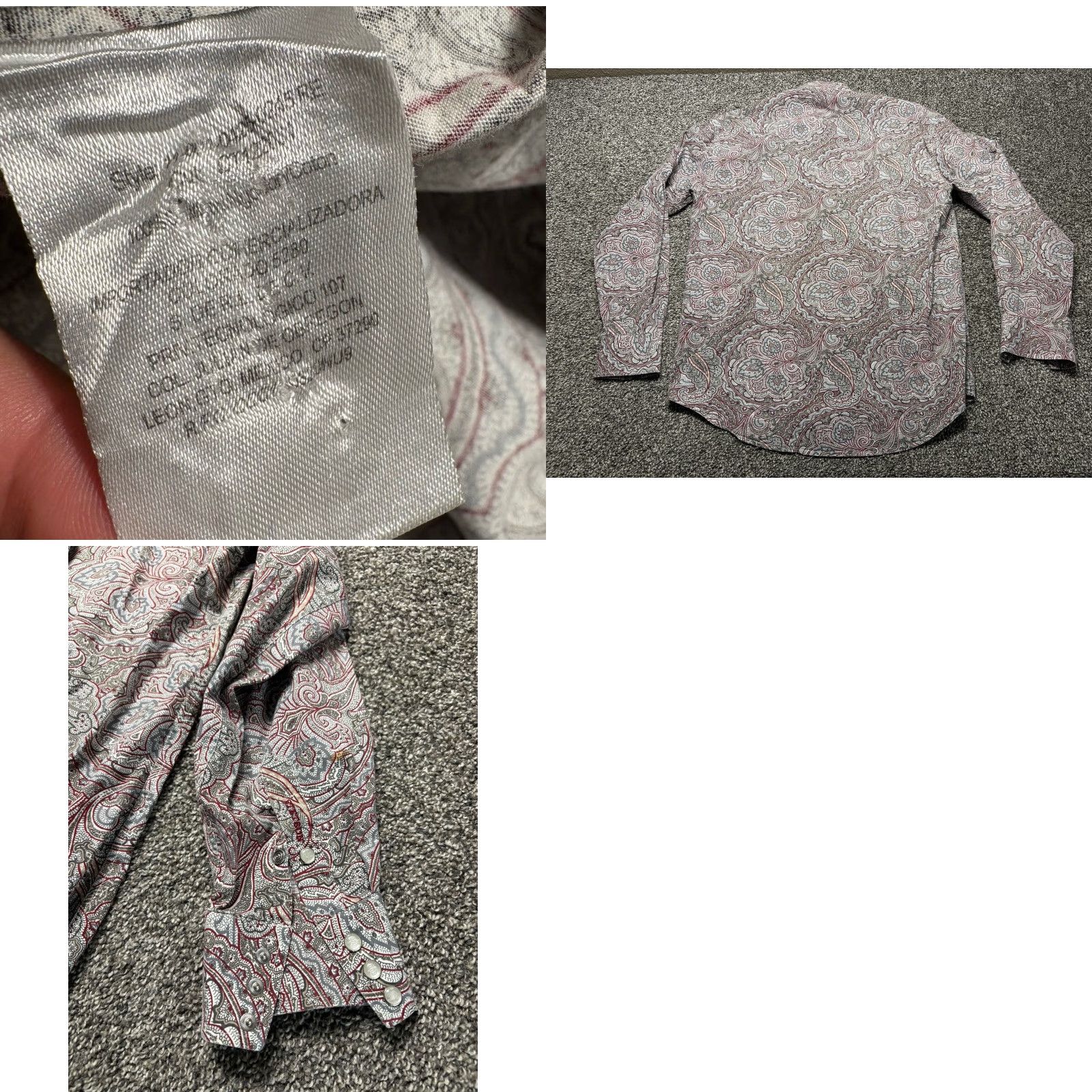 Stetson Stetson Pearl Snap Shirt Mens Medium Paisley Long Sleeve Western Size US M / EU 48-50 / 2 - 9 Thumbnail