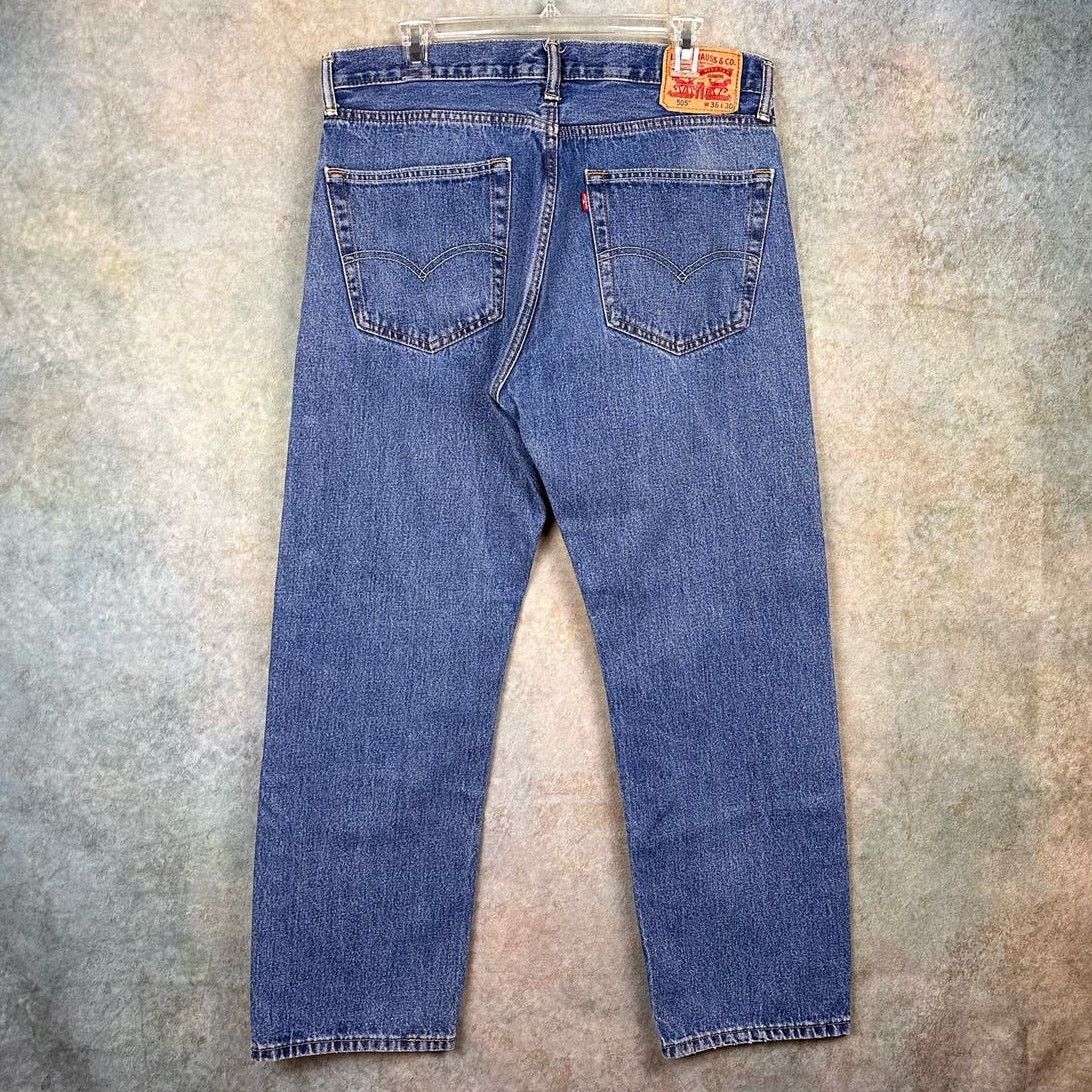Levi's × Vintage Vintage Levis 505 Denim Jeans 36x30 Dark Wash Straight Leg Size US 36 / EU 52 - 1 Thumbnail