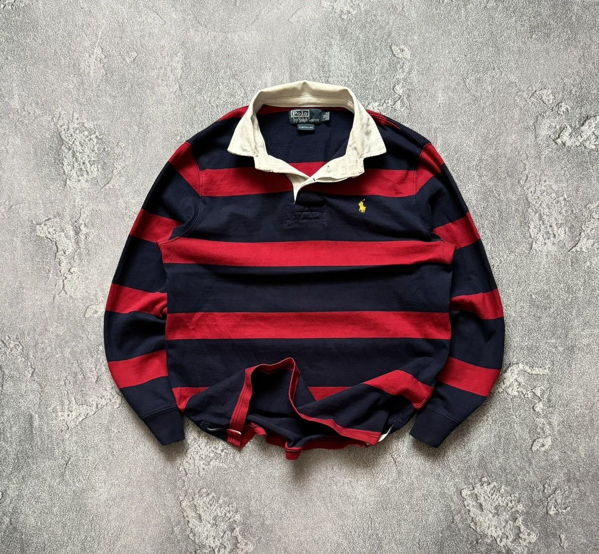 Polo Ralph Lauren M vintage sweatshirt rugby button up 90s