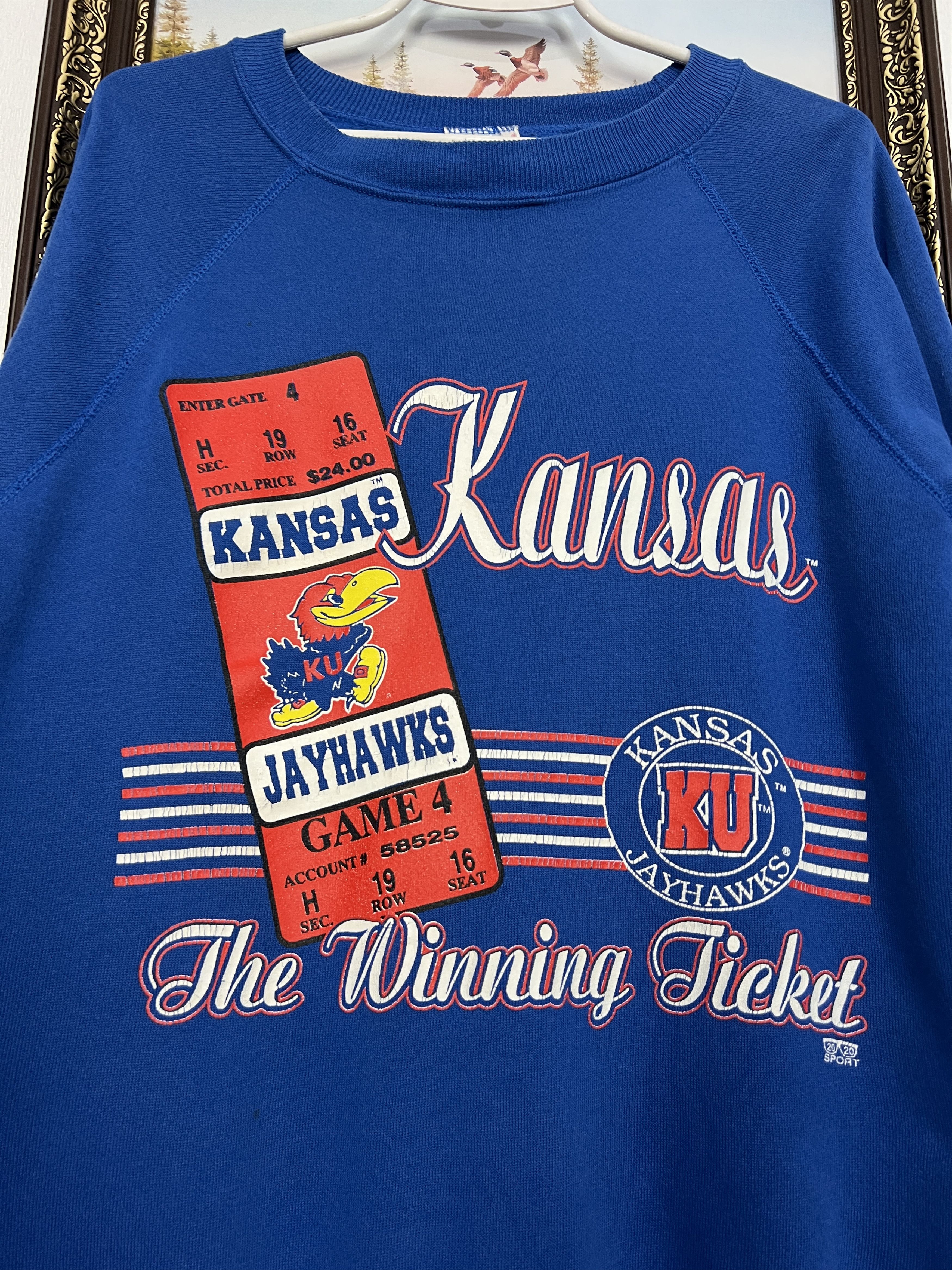 Vintage Vintage Kansas Jayhawks KU Sweatshirt Crewneck Over Print Size US XL / EU 56 / 4 - 4 Thumbnail