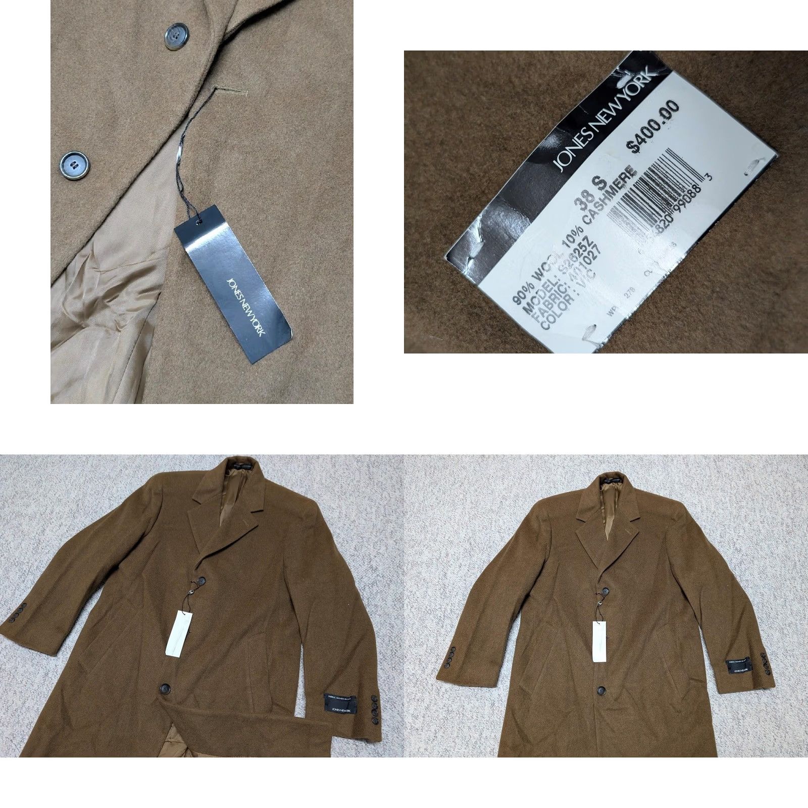 Jones New York NOS vintage Jones New York overcoat S brown wool blend flannel 38 chest coat Men Size US S / EU 44-46 / 1 - 8 Thumbnail