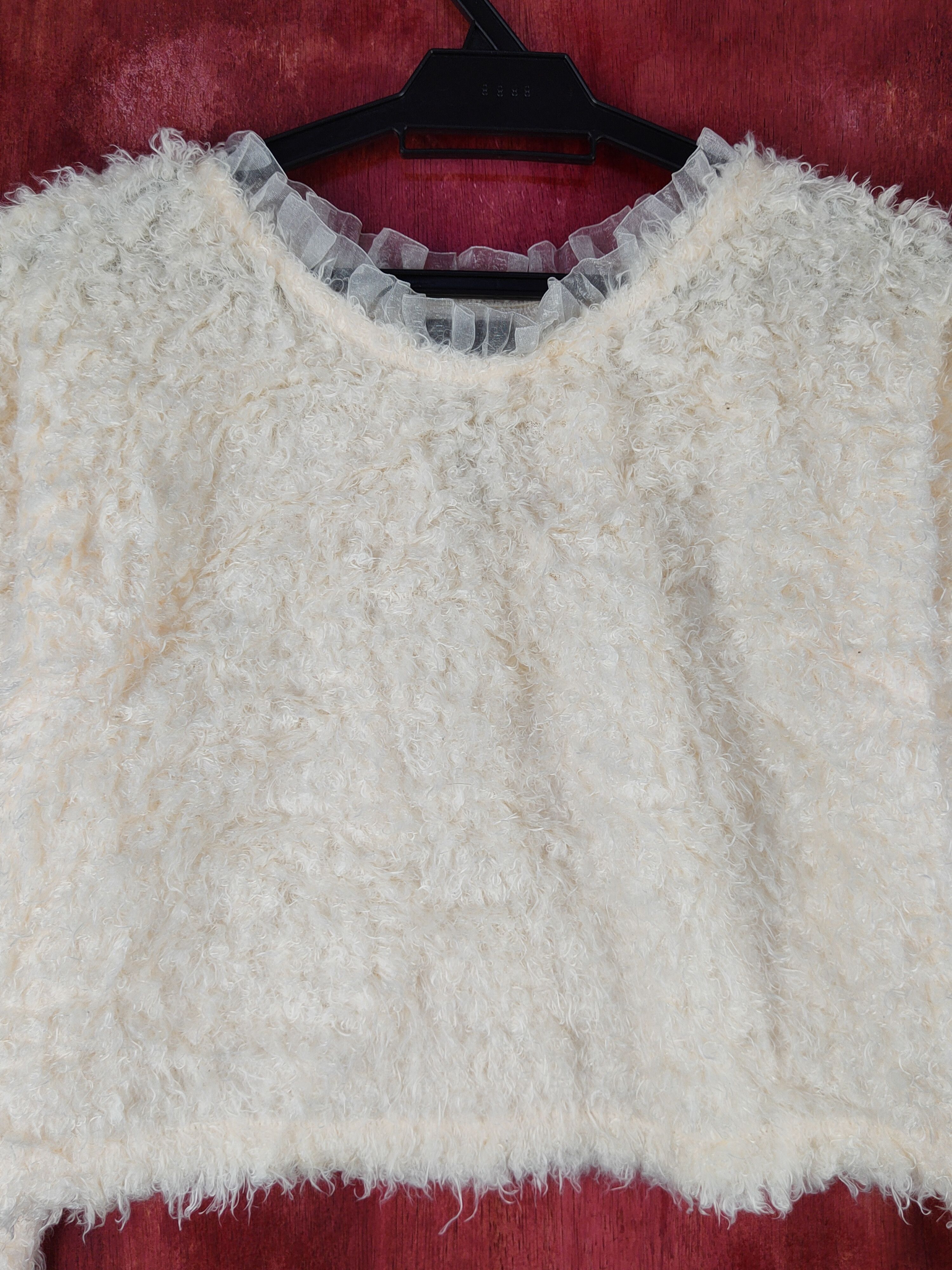 Homespun Knitwear × Japanese Brand × Vintage Evelyn Light Orange Shag Shaggy Fur Mohair Knitwear #S1996 Size S / US 4 / IT 40 - 2 Thumbnail