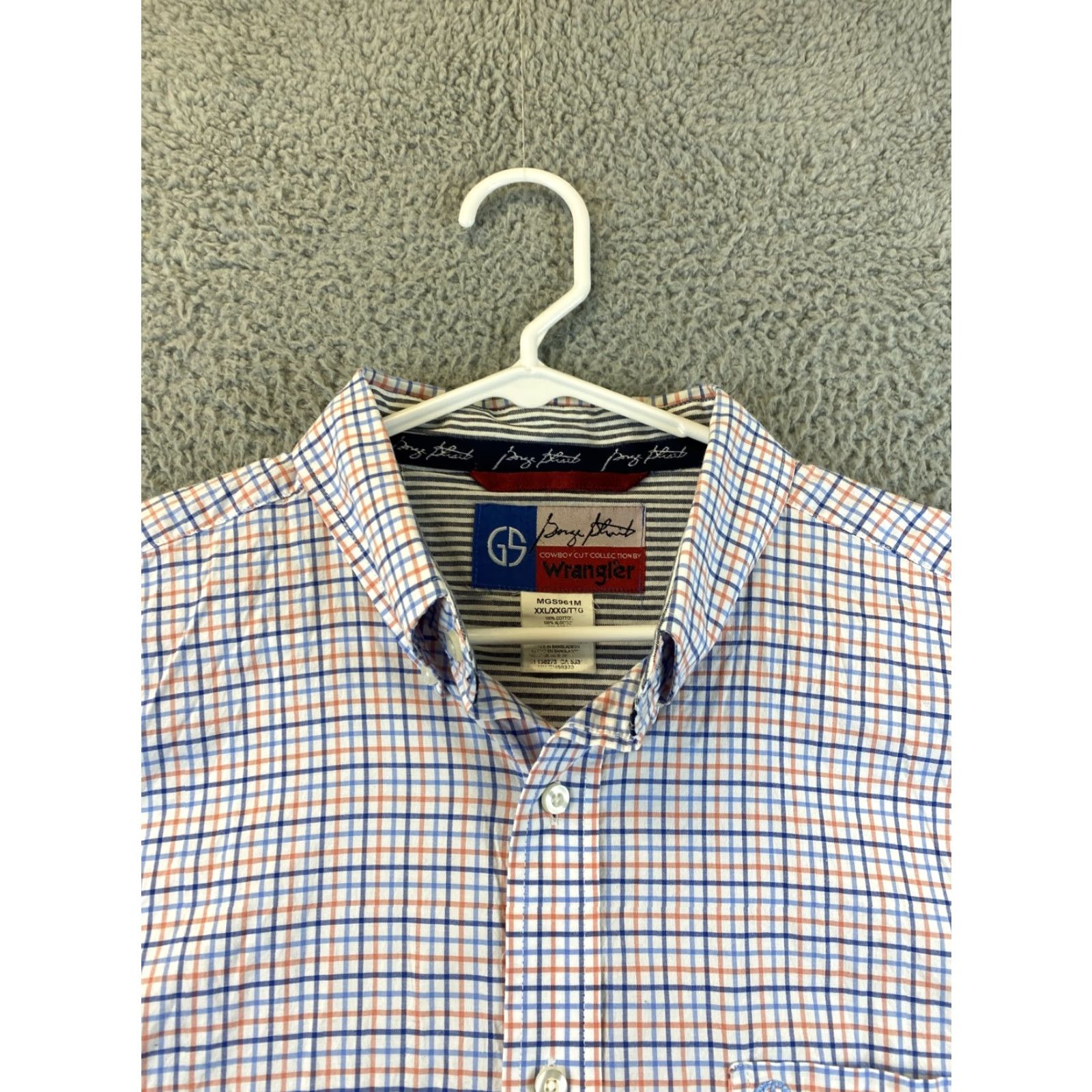 Wrangler Wrangler Men's XXL plaid Dress Shirt Long Sleeve Button /82-24 Size 48R - 4 Thumbnail