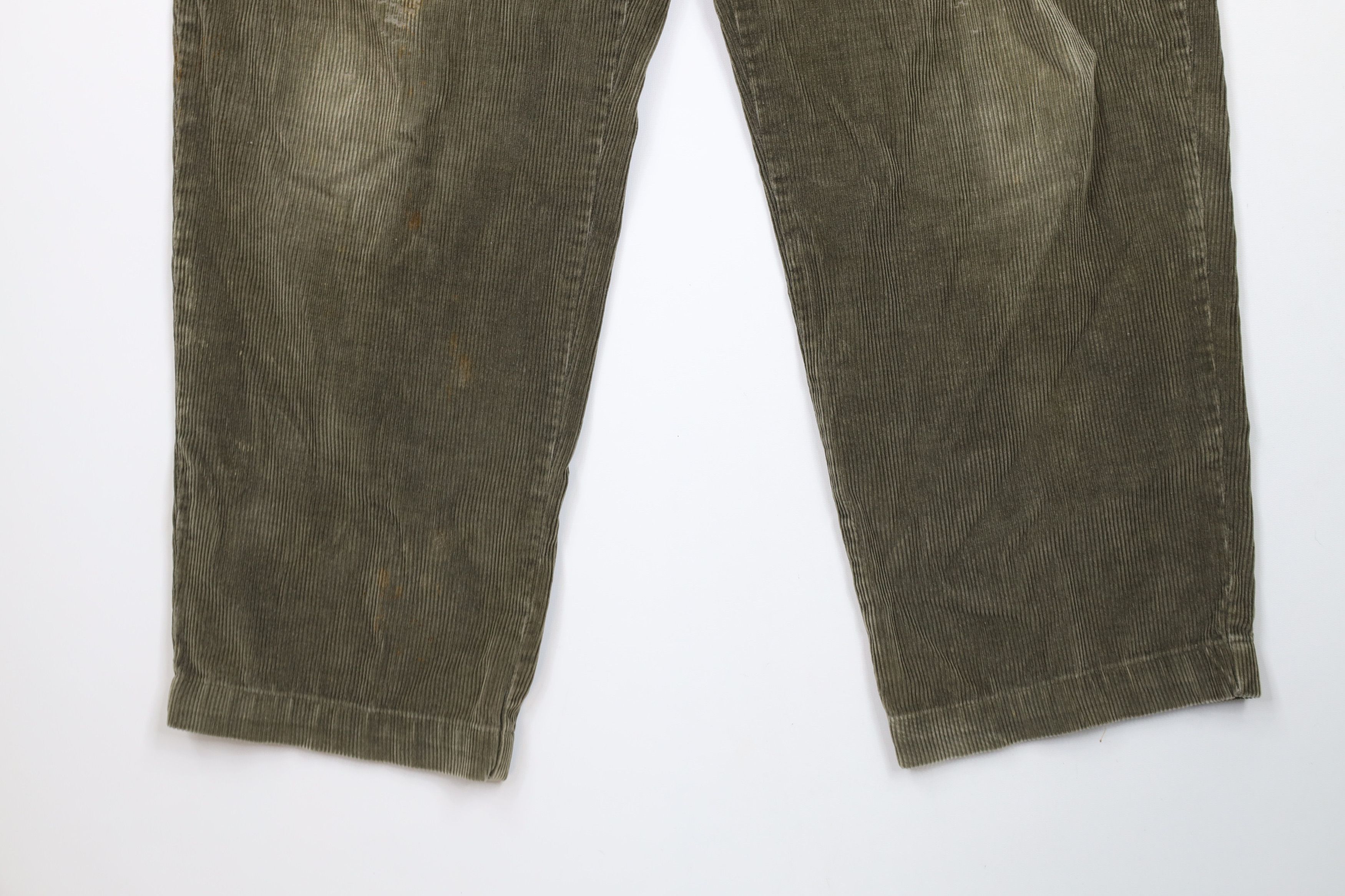 Tommy Hilfiger × Vintage Vintage 90s Tommy Hilfiger Wide Leg Corduroy Pants Green Size US 32 / EU 48 - 4 Thumbnail