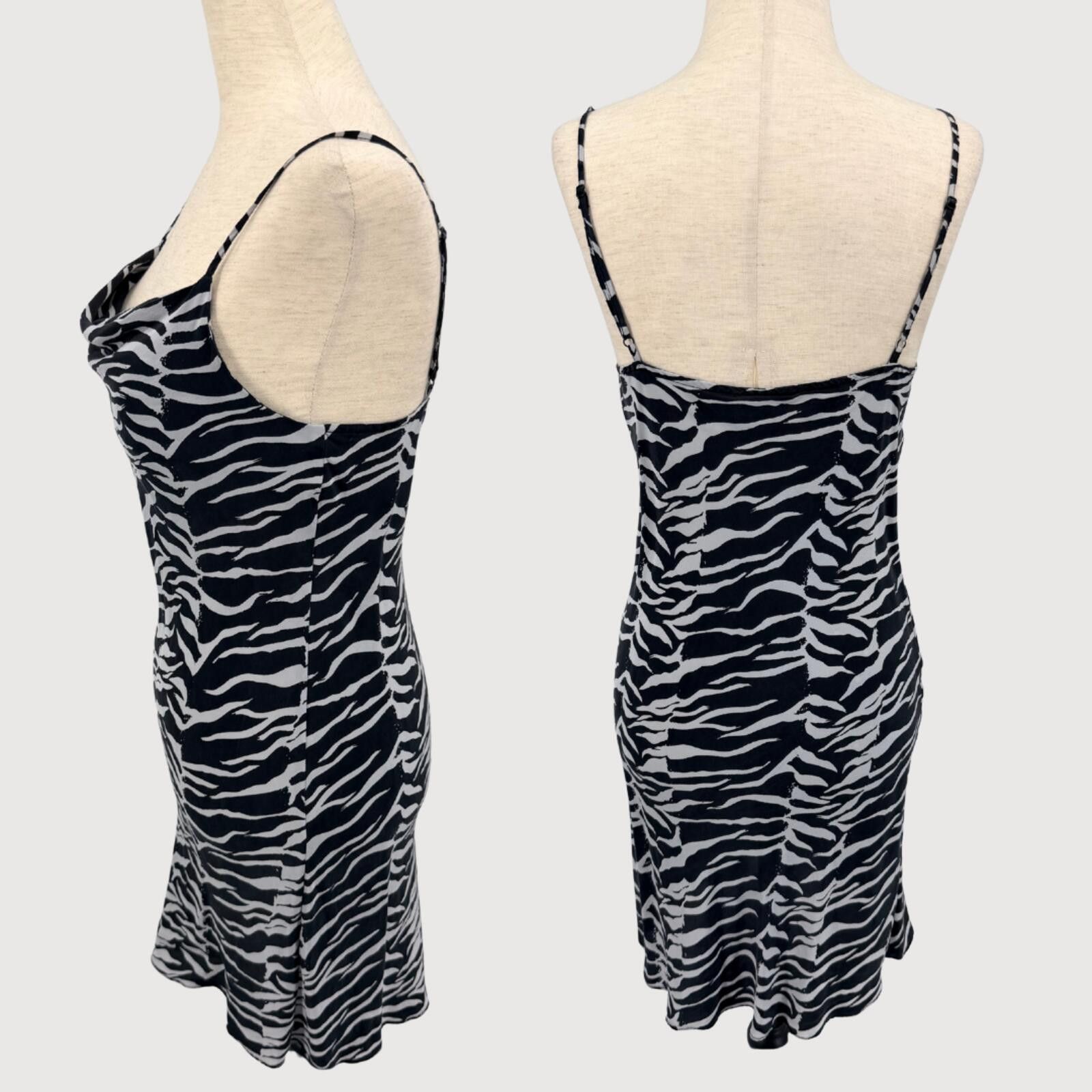 Farm Rio Rixo Twiggy Silk Zebra Print Slip Mini Dress XXS Size XXS / US 00 / IT 34 - 3 Thumbnail