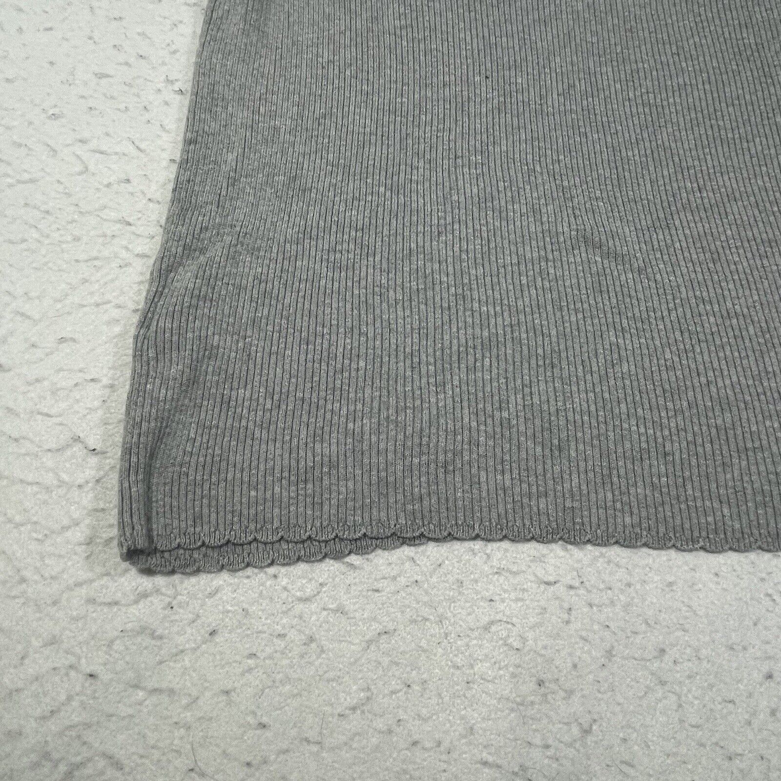 Uniqlo Uniqlo Gray Circle Neck Ribbed T-Shirt Cotton Top Size XL / US 12-14 / IT 48-50 - 13 Thumbnail