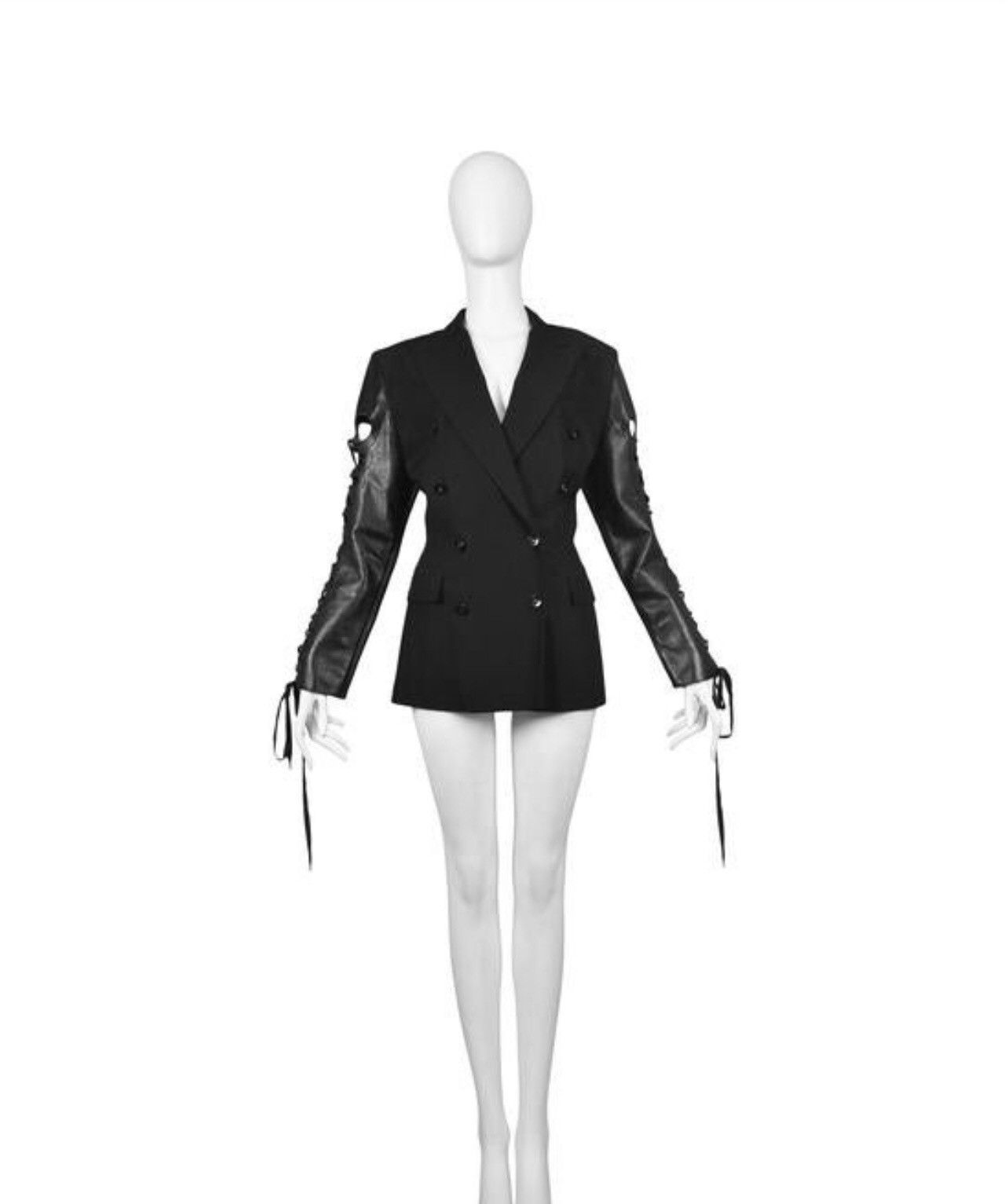 Jean Paul Gaultier Rare 90s Jean Paul Gaultier Leather Hand Lace Up Jacket Size M / US 6-8 / IT 42-44 - 2 Thumbnail