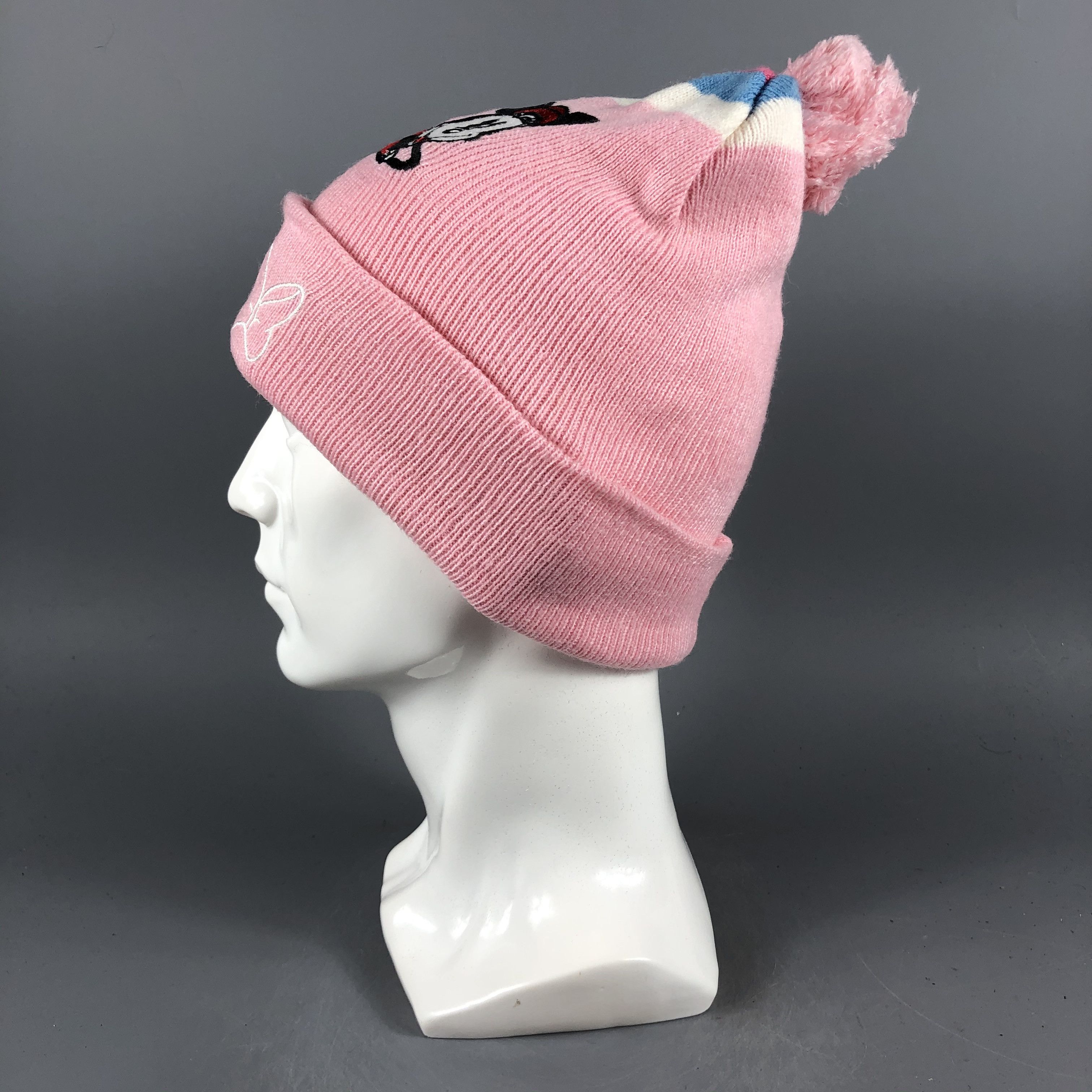 Disney × Mickey Mouse × Vintage Womens Minnie Mouse Bobble Beanie Snow Hat Snow Cap -D1076 Size ONE SIZE - 2 Thumbnail