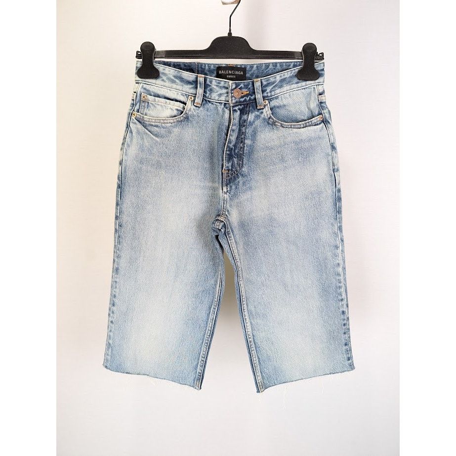 Balenciaga o1rshd1 Slim Shorts Organic Japanese Twill in Eco Blue Size US 30 / EU 46 - 1 Thumbnail