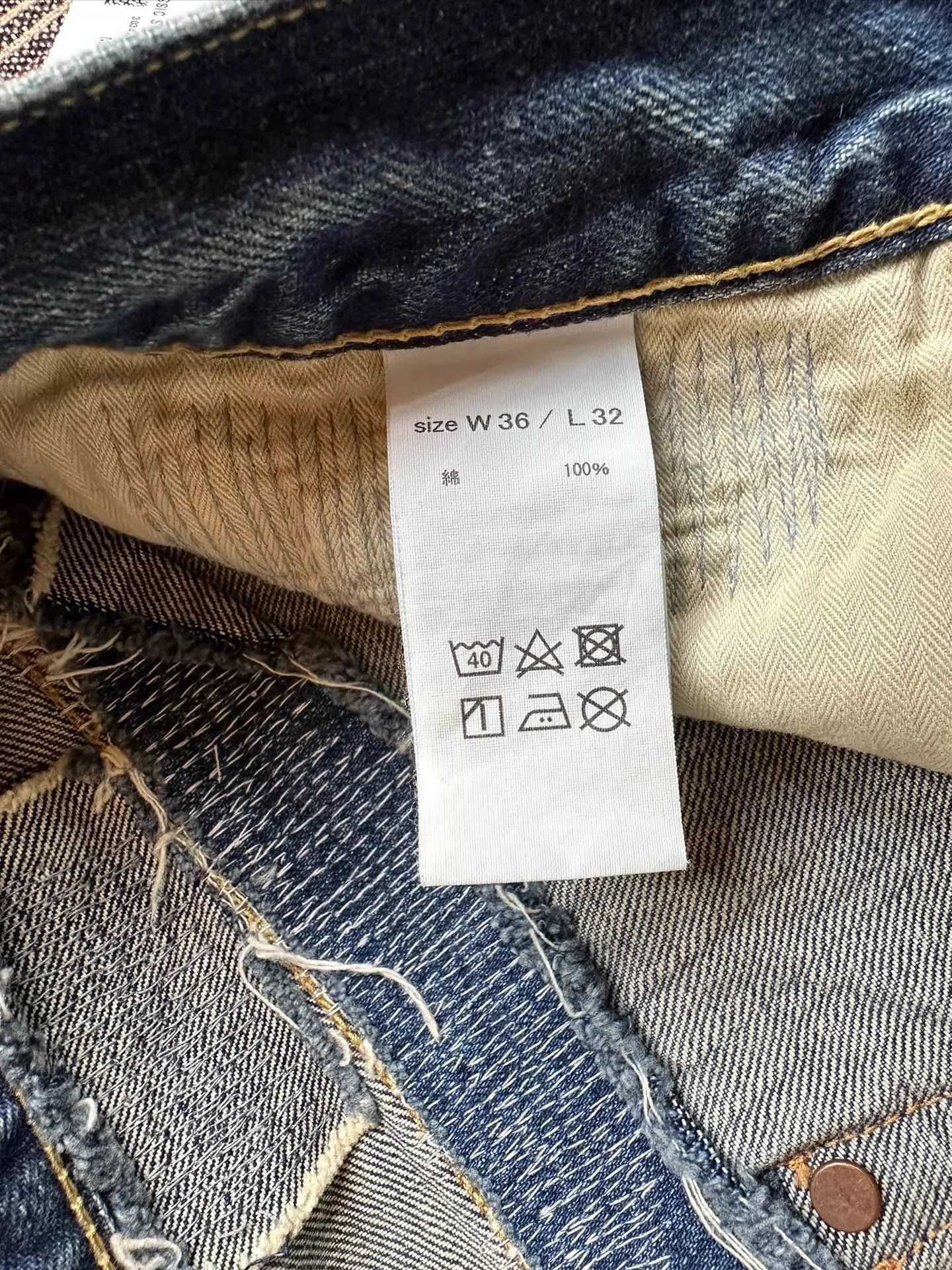FDMTL FDMTL Classic Fit 1st Redline Heavy Wash Embroidered Distressed Selvedge Size US 36 / EU 52 - 9 Thumbnail