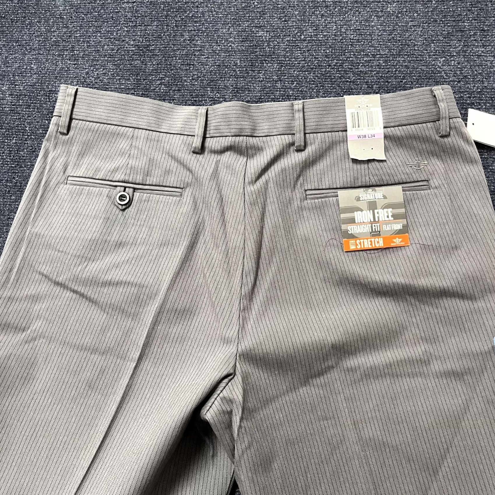 Dockers DOCKERS Mens 38x34 Gray Stripe Dress Pants - Business Casual Size US 38 / EU 54 - 7 Thumbnail