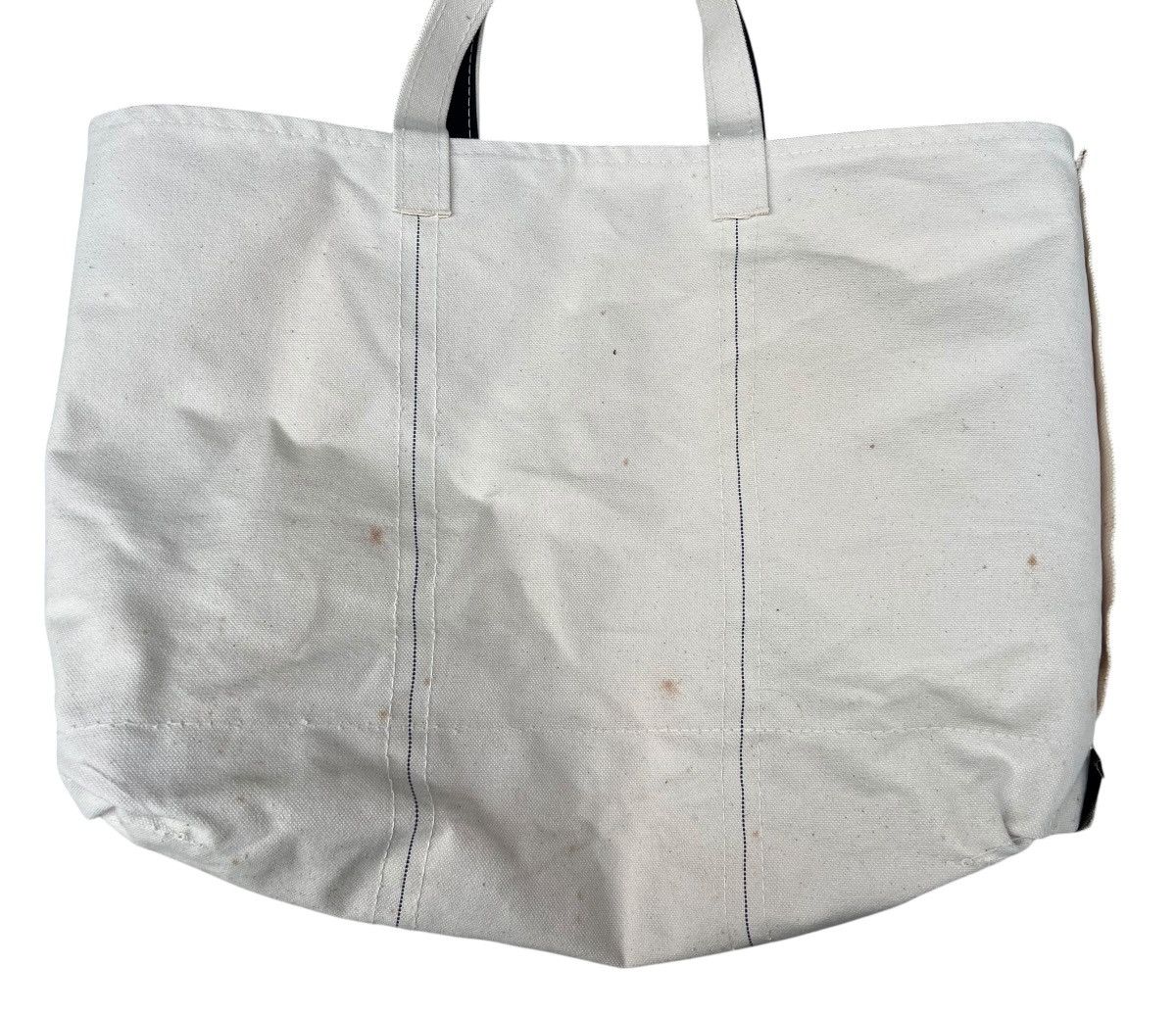 L.L. Bean 80s L.L. Bean Cotton Canvas White Black Big Tote Bag Size ONE SIZE - 17 Thumbnail