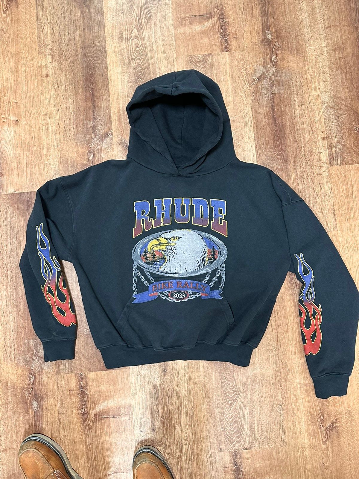 Pre-owned Rhude Hoodie | Screaming Eagle Hoodie In Black