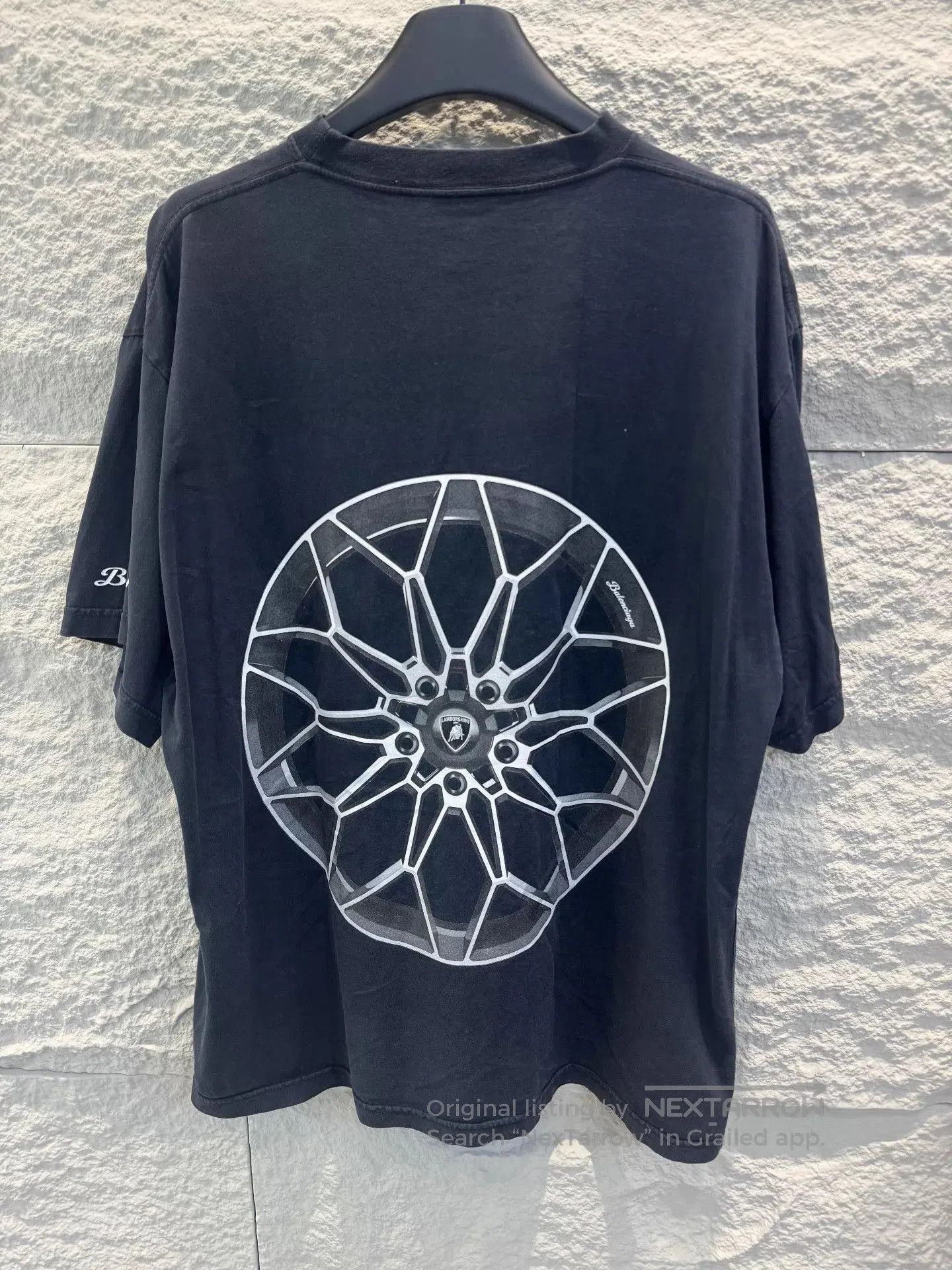 Balenciaga Black Lamborghini Car Graphic Short Sleeve T-Shirt. Size US M / EU 48-50 / 2 - 3 Thumbnail