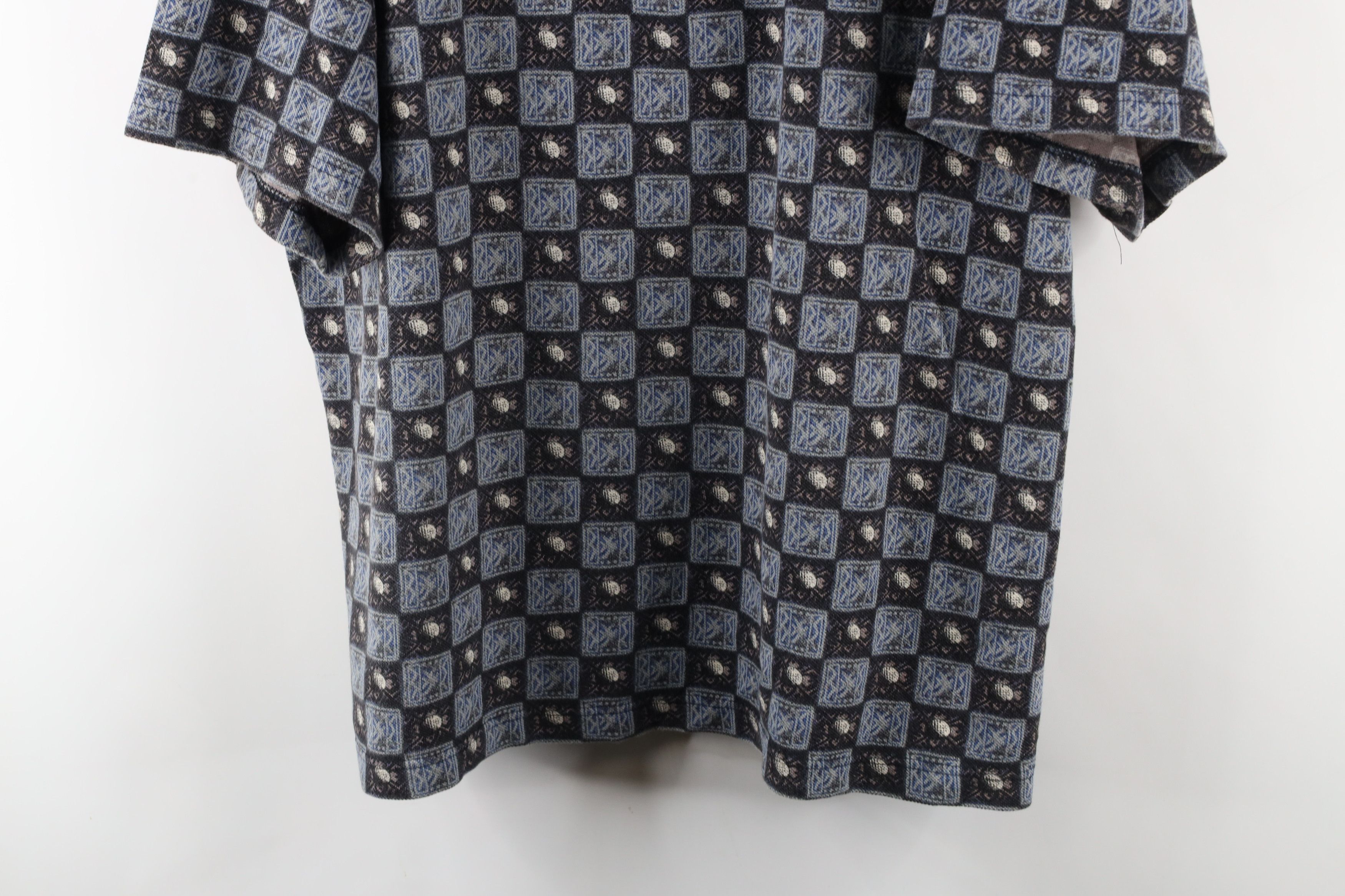 Vintage Vintage 90s Streetwear Checkered Over Print Polo Shirt Size US XL / EU 56 / 4 - 3 Thumbnail