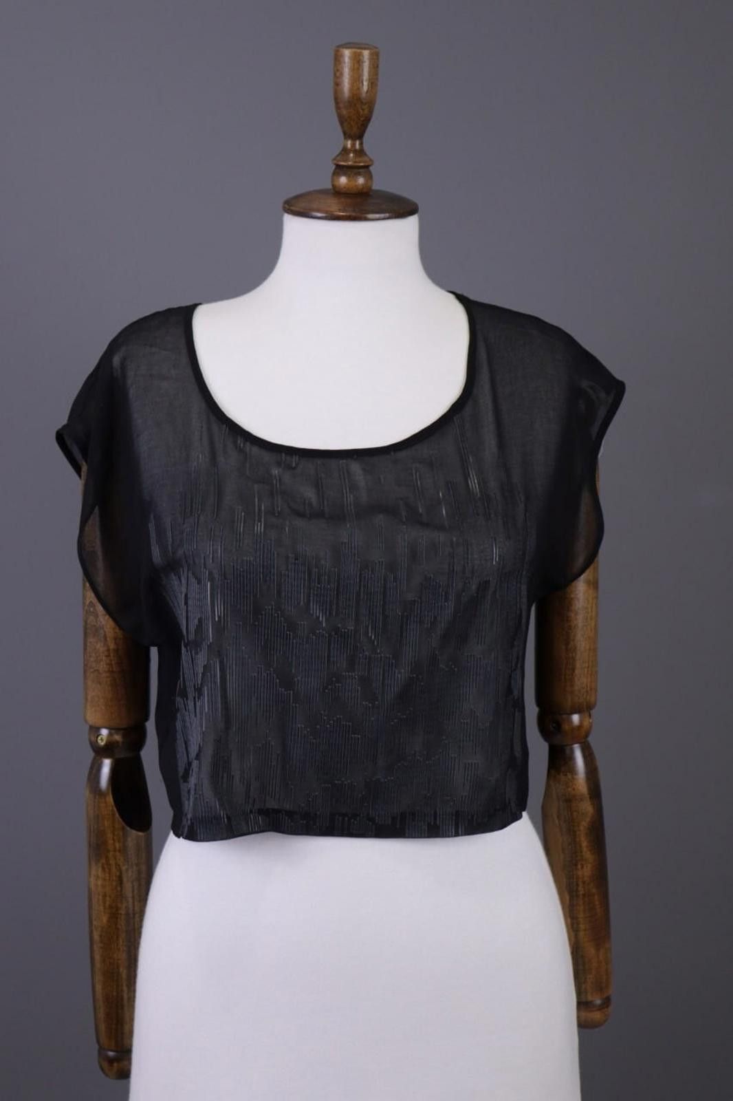 Designer Cop Copine Black Olanko Robe Summer Mesh Top Shirt Size 40 Size M / US 6-8 / IT 42-44 - 1 Thumbnail