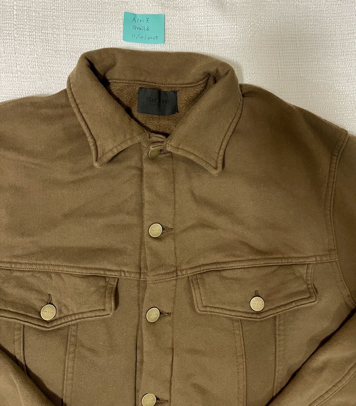 Fear of God FEAR OF GOD Fleece-Back Cotton-Jersey Trucker Jacket Size US S / EU 44-46 / 1 - 2 Thumbnail